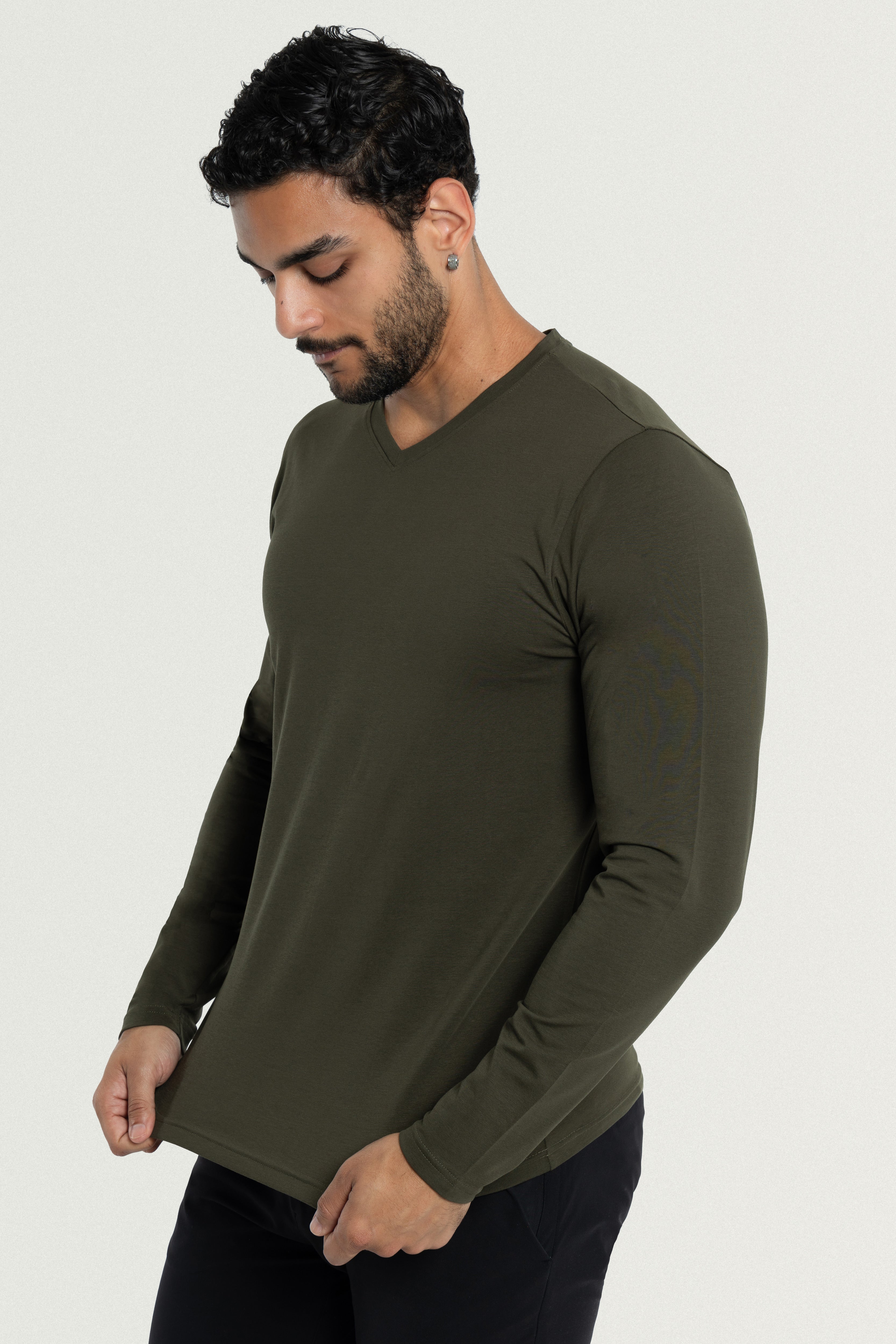 camiseta cuello v para hombre camiseta manga larga hombre camiseta manga larga para hombre