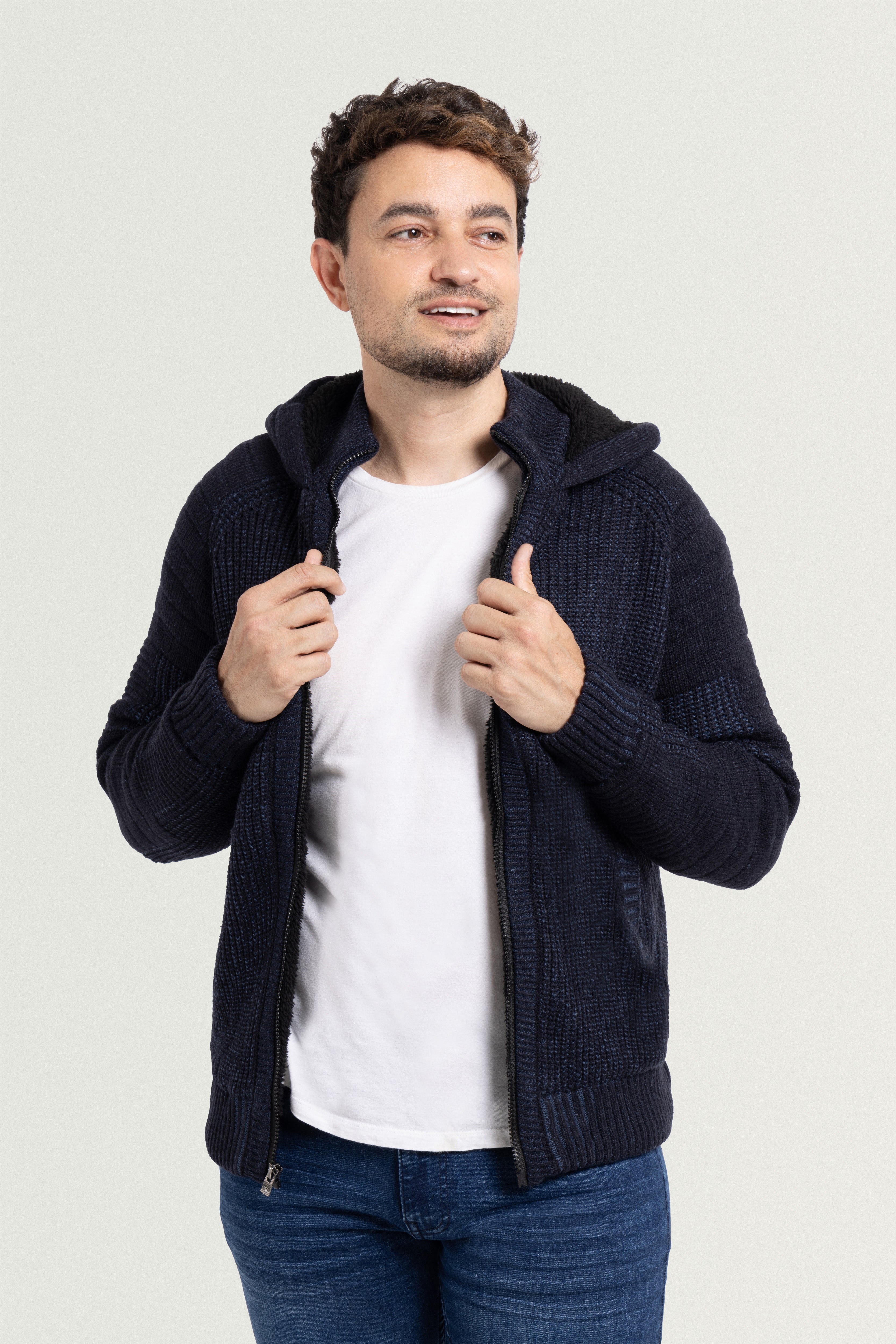 black full zipper sweaters men's  blue cardigan men  brown cardigan men  buddy love sweater