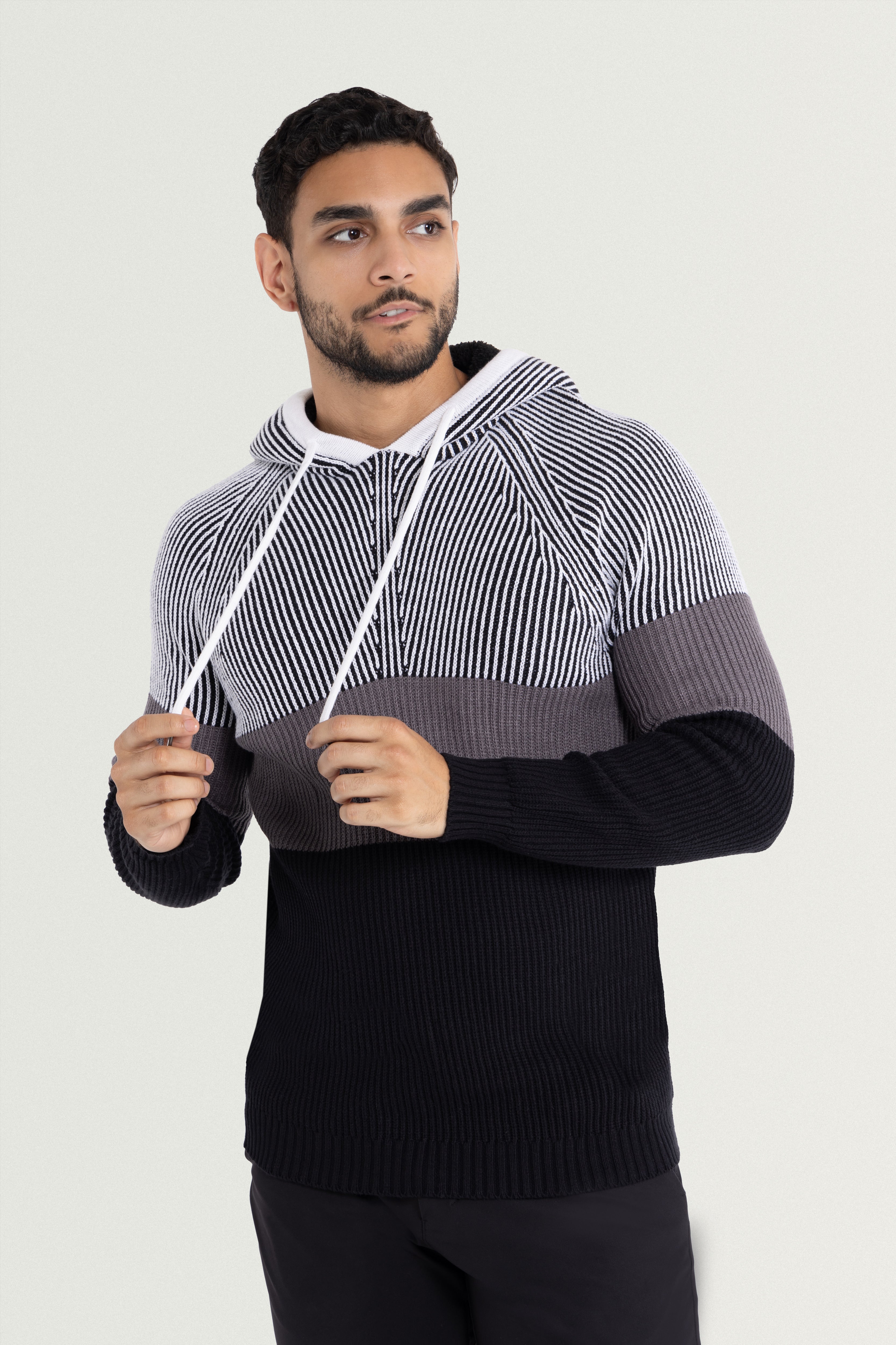 caped hoodie  color block hoodie  color block hoodie men gray mens sweatshirt casual