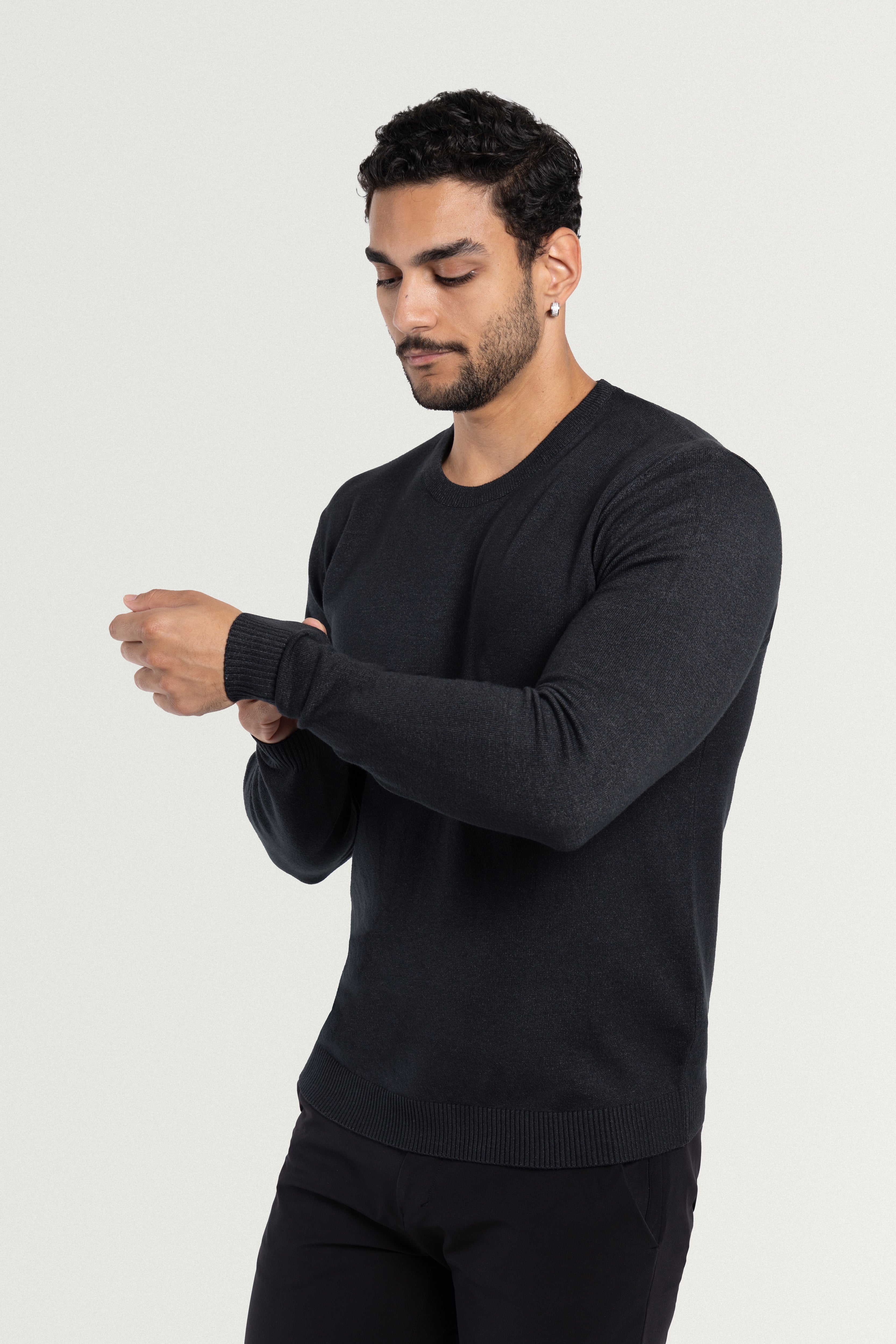 blue crewneck sweatshirt blue sweater men brown crewneck jumper for men knit sweater men