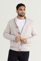 men's cable knit cardigan  men's button down sweater  men's shawl collar cardigan sweater