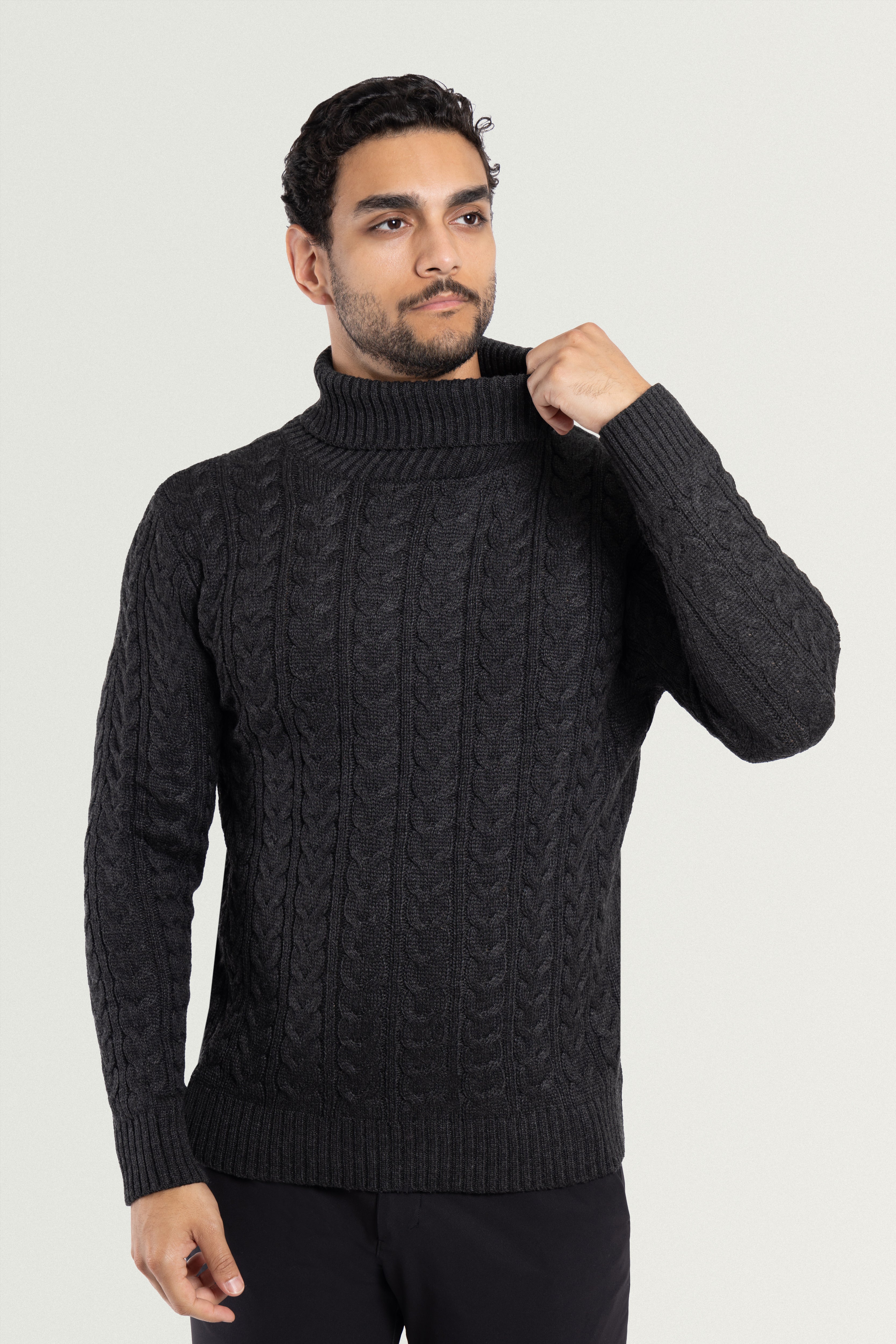 camisetas navideñas para hombre charcoal gray turtleneck christmas red sweater men