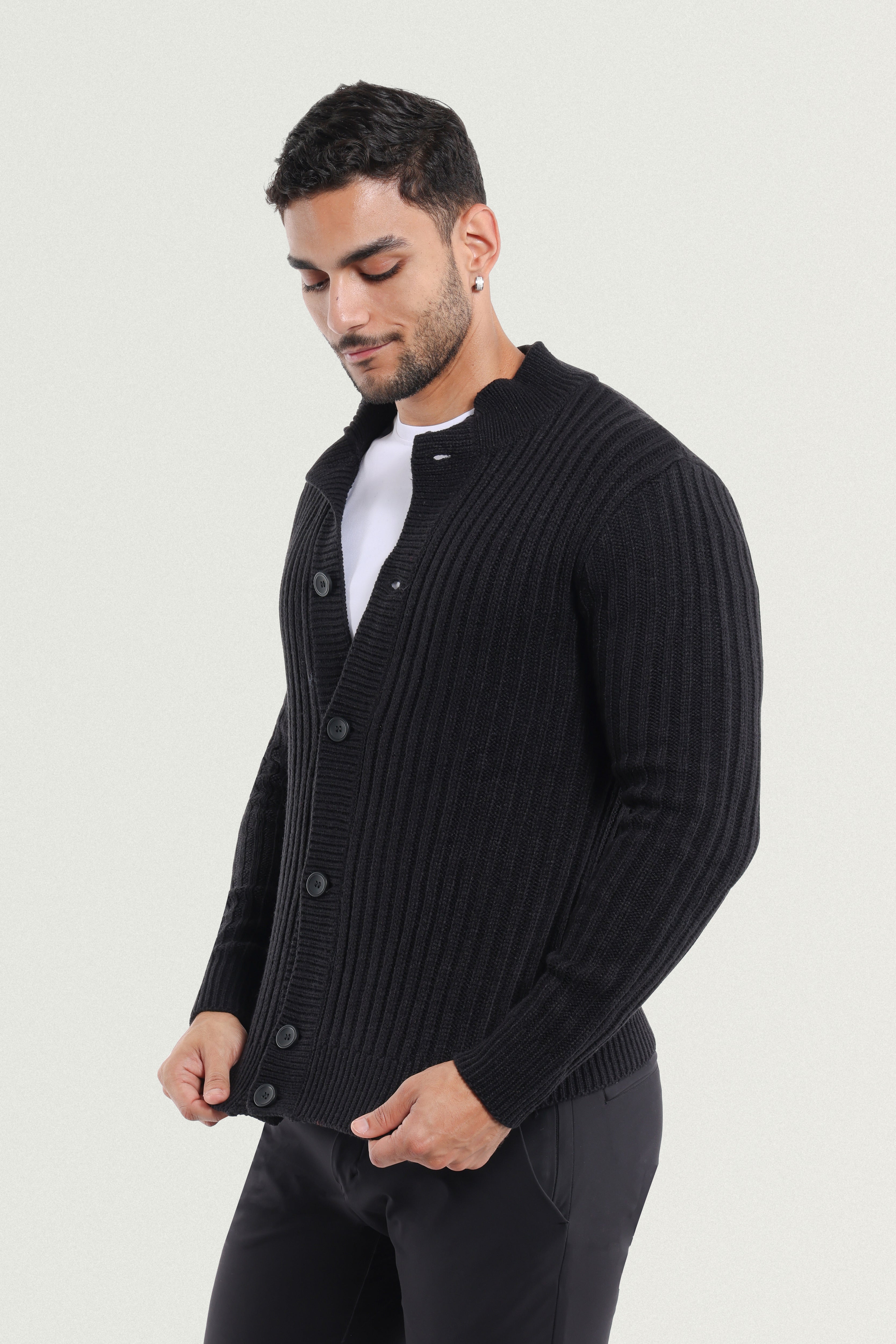mens grandpa sweater  mens sweater korean  men's long cardigan  mens military wool sweater