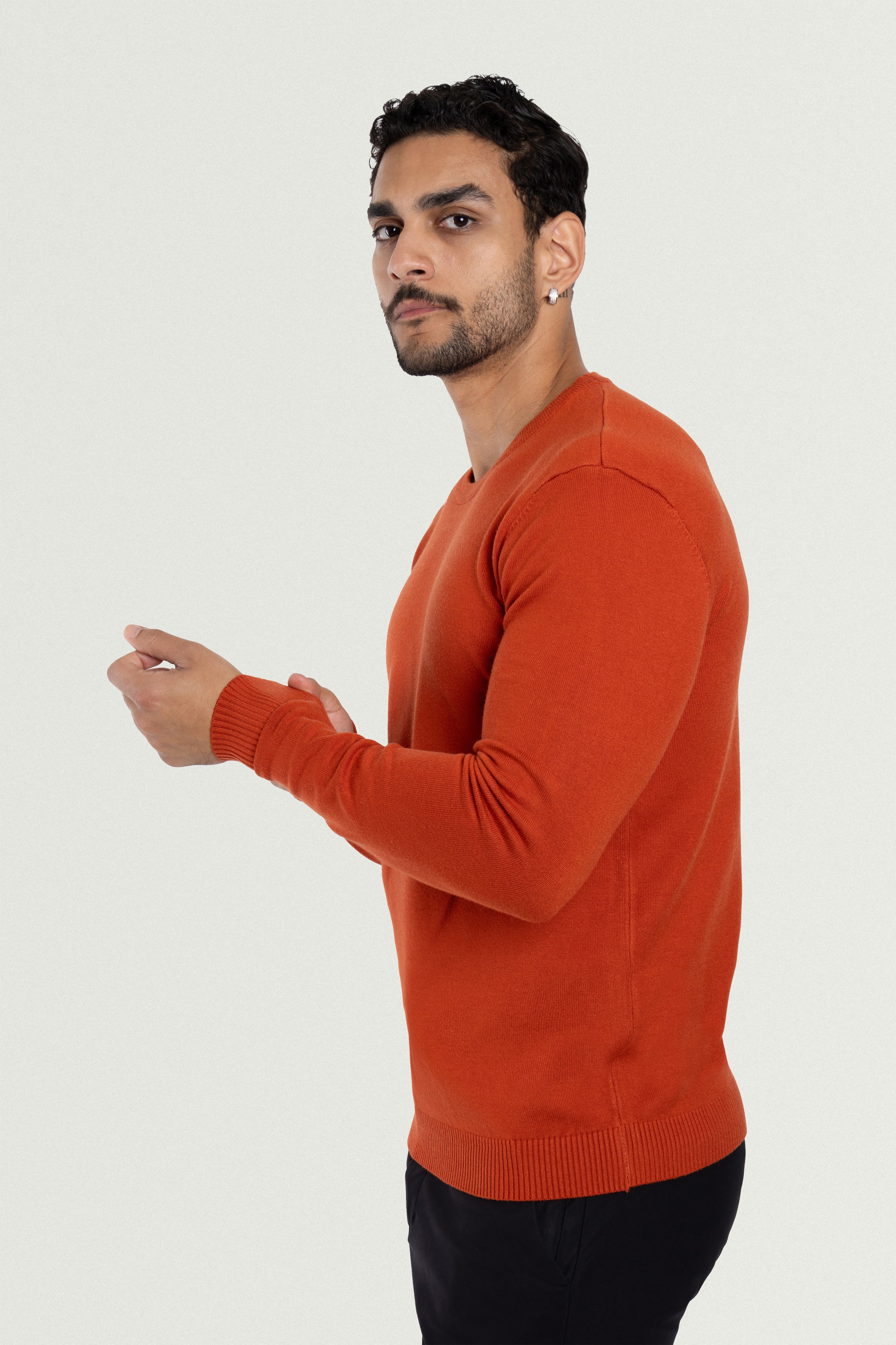 blue crewneck sweatshirt blue sweater men brown crewneck jumper for men knit sweater men