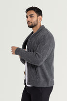 knitted cardigan  long male sweater  men's cardigan sweater with pockets  mr rogers bag