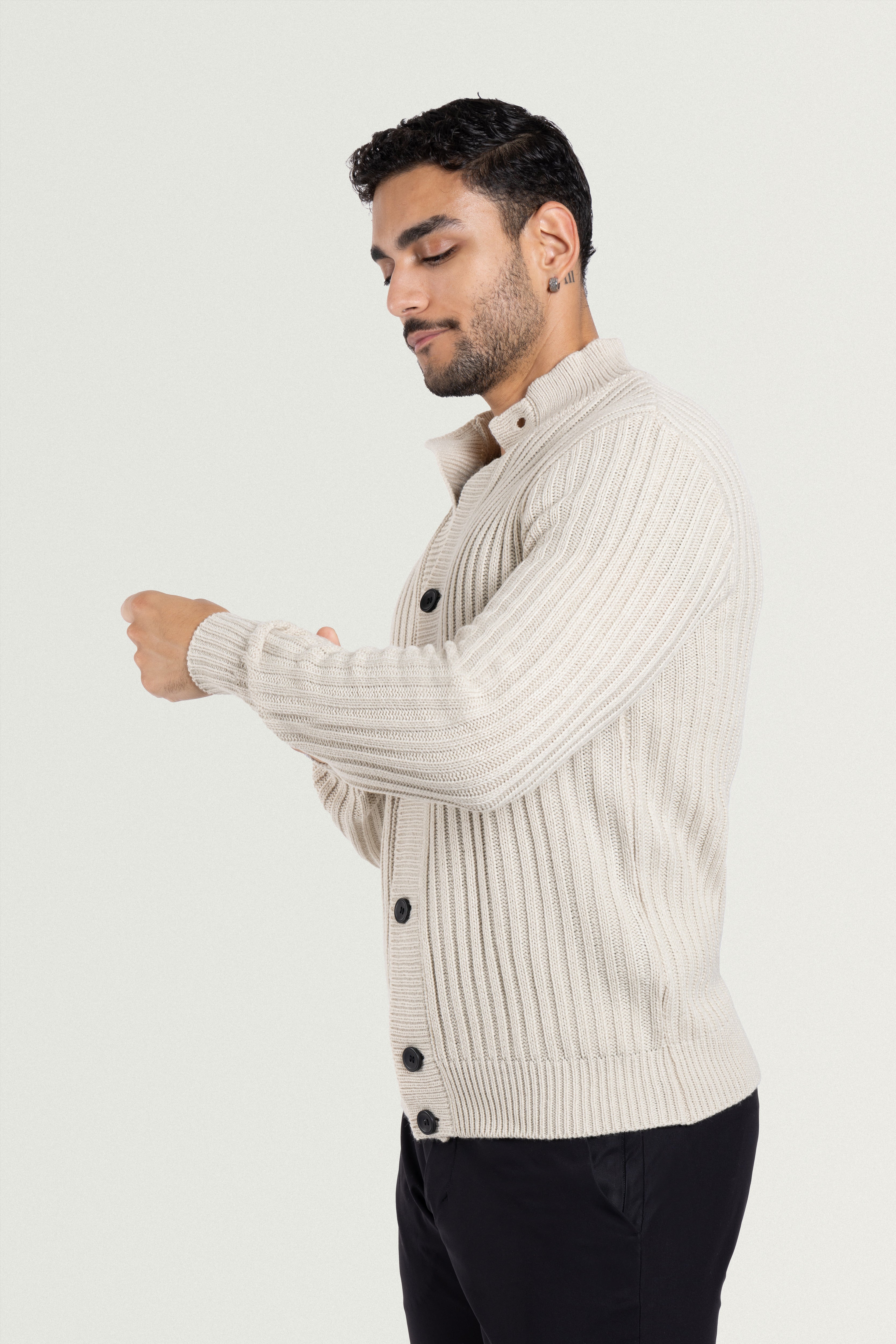 mens grandpa sweater  mens sweater korean  men's long cardigan  mens military wool sweater