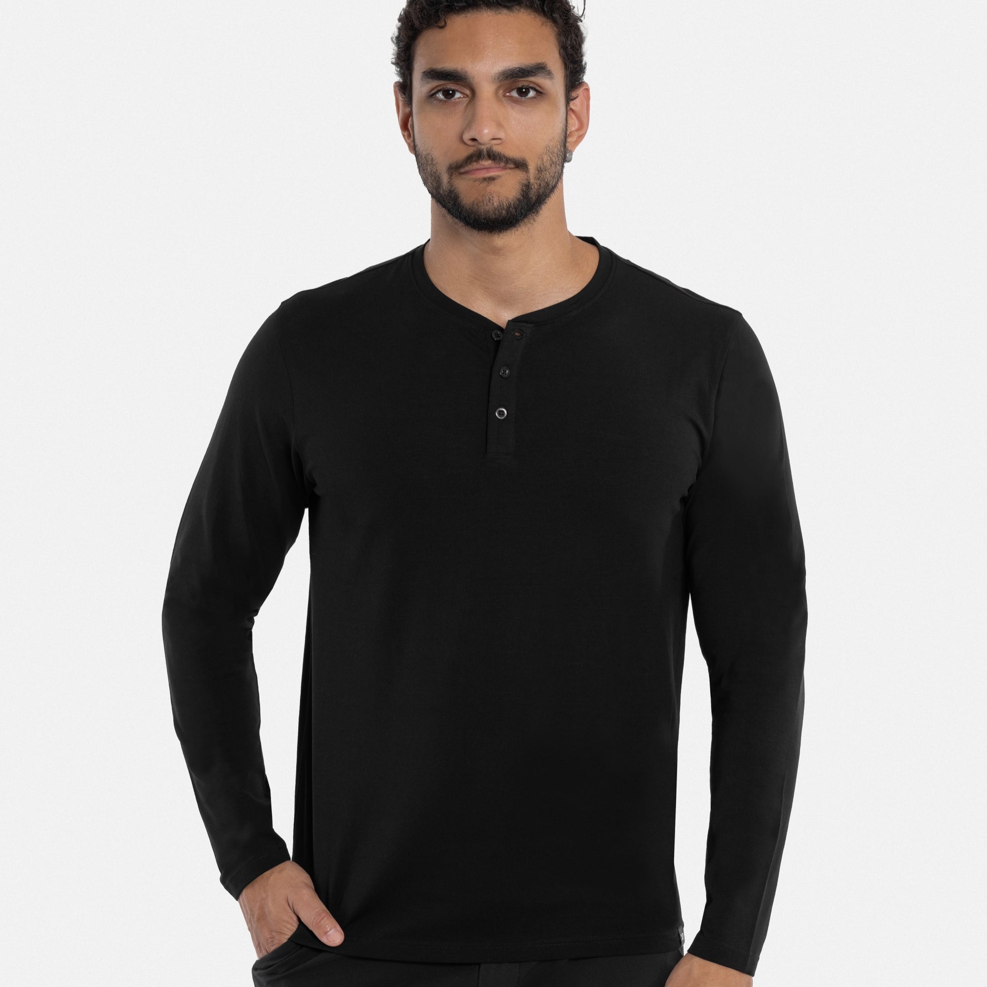 X RAY Men's Classic Long Sleeve Henley T-Shirt