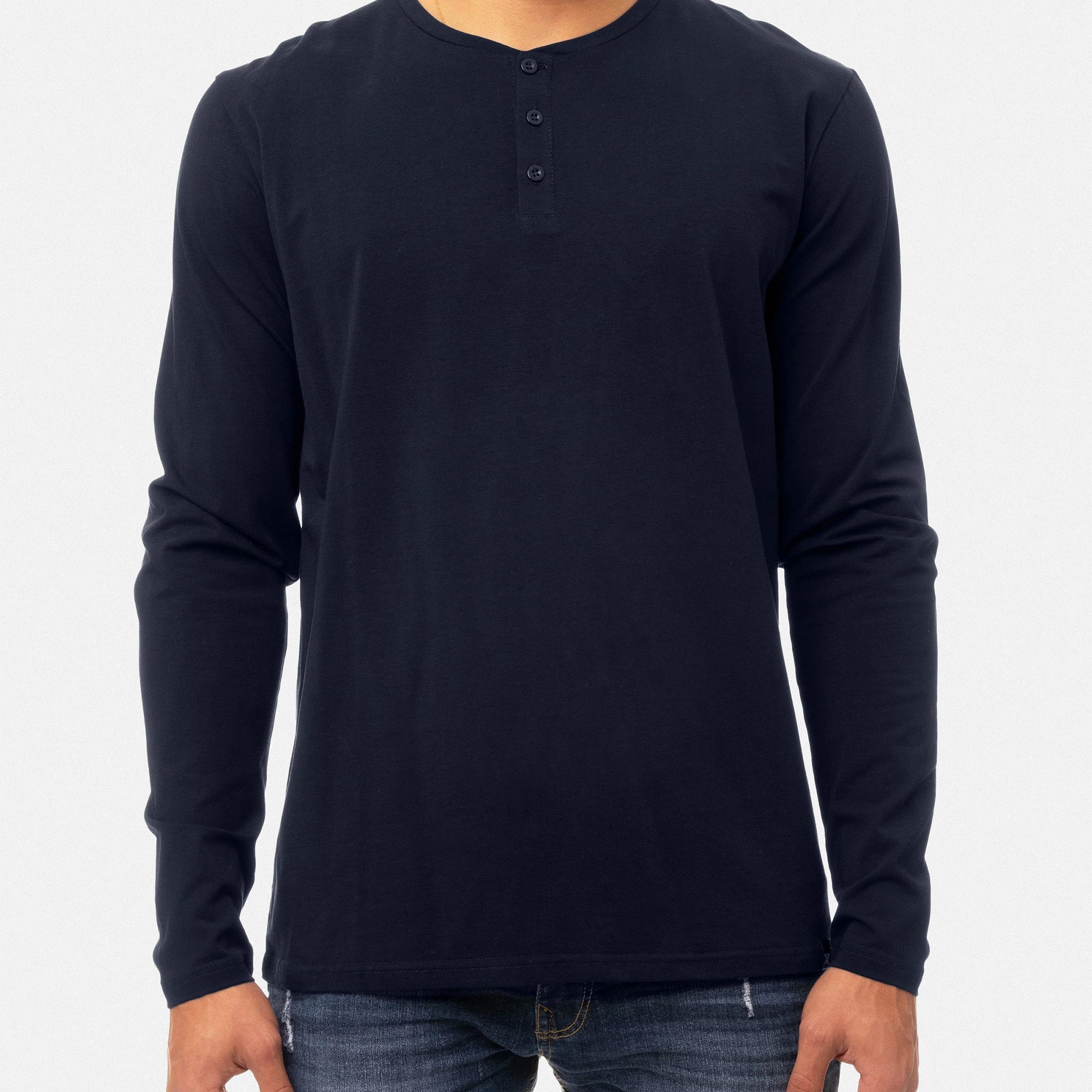 X RAY Men's Classic Long Sleeve Henley T-Shirt