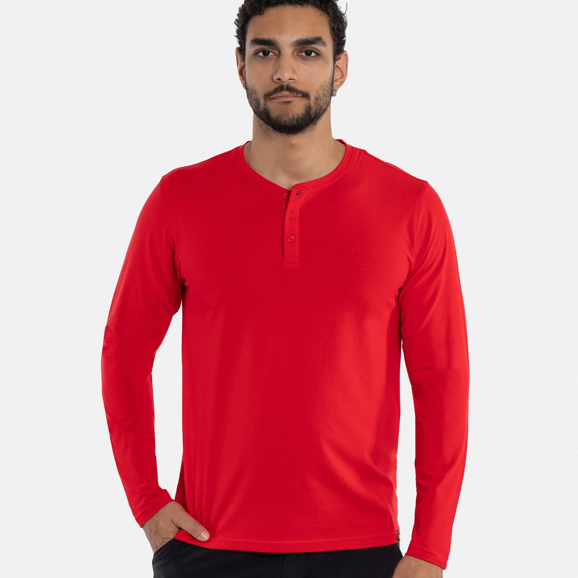 X RAY Men's Classic Long Sleeve Henley T-Shirt