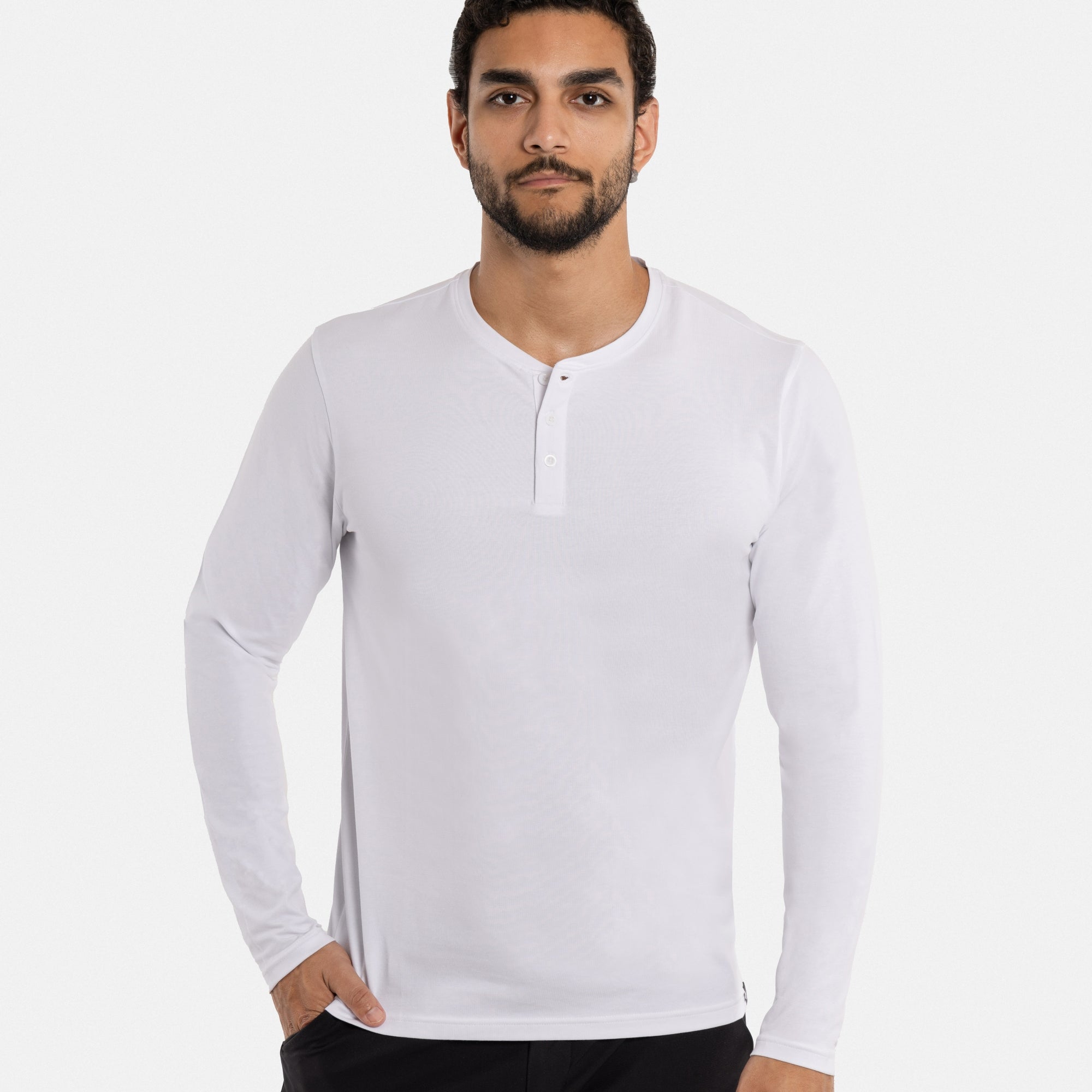 X RAY Men's Classic Long Sleeve Henley T-Shirt