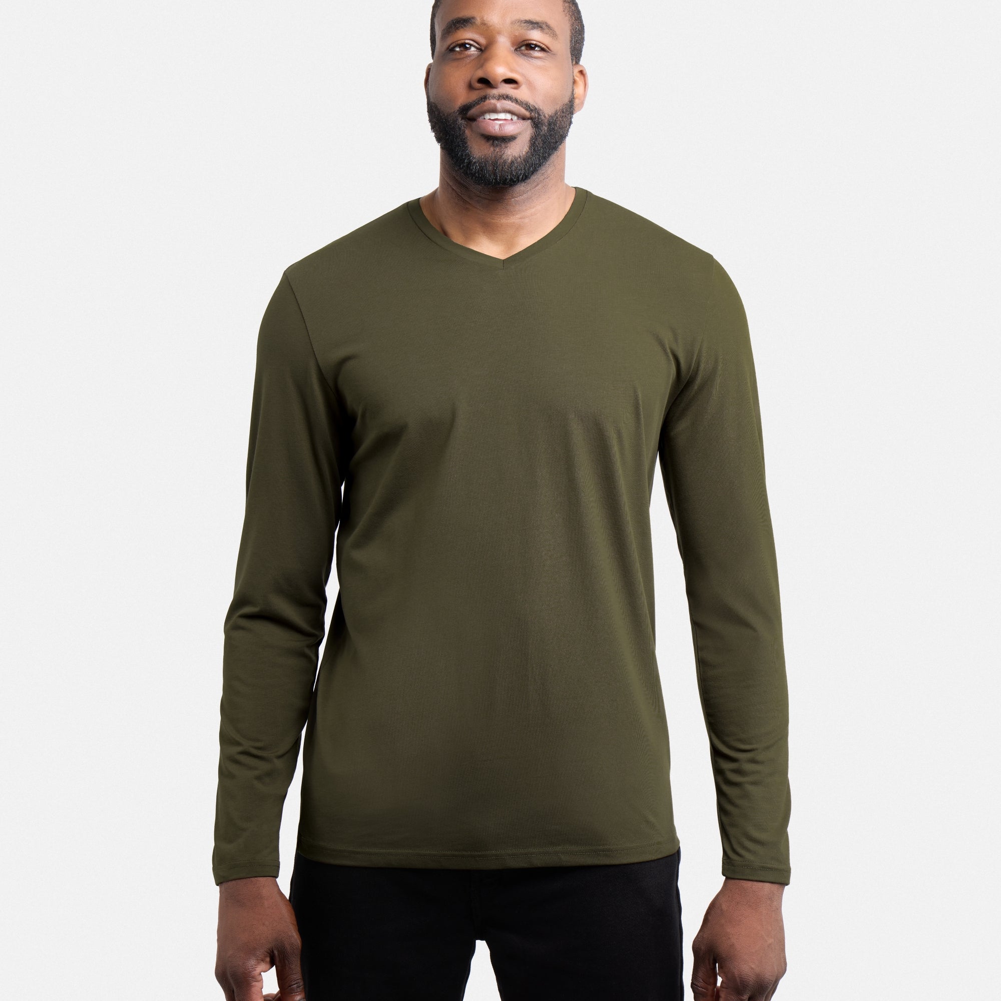 X RAY Men's Classic Long Sleeve V-Neck T-Shirt