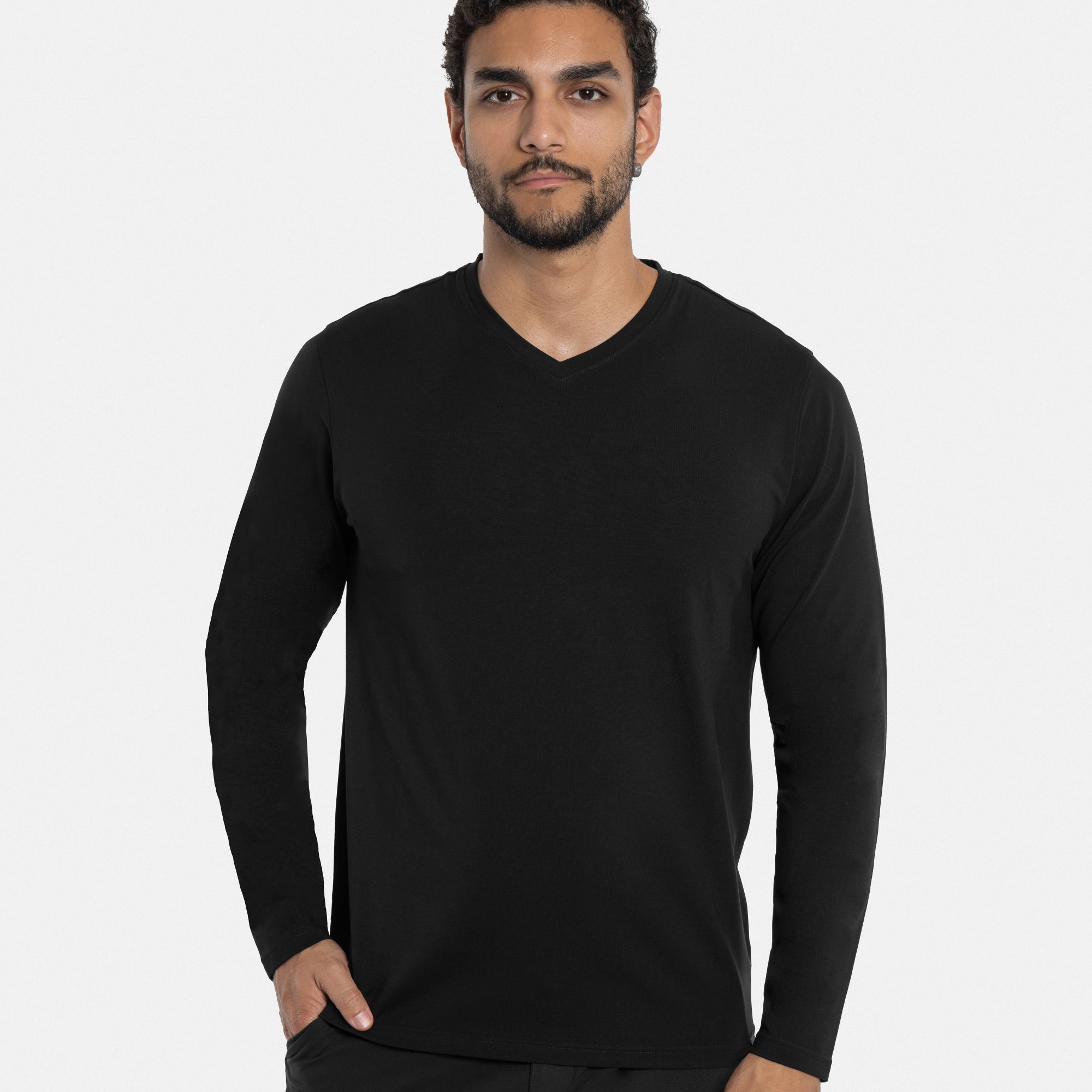 X RAY Men's Classic Long Sleeve V-Neck T-Shirt