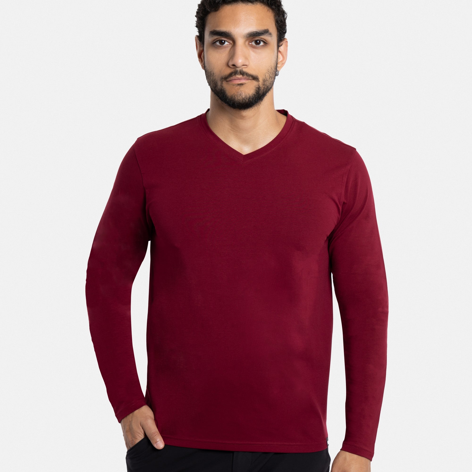 X RAY Men's Classic Long Sleeve V-Neck T-Shirt