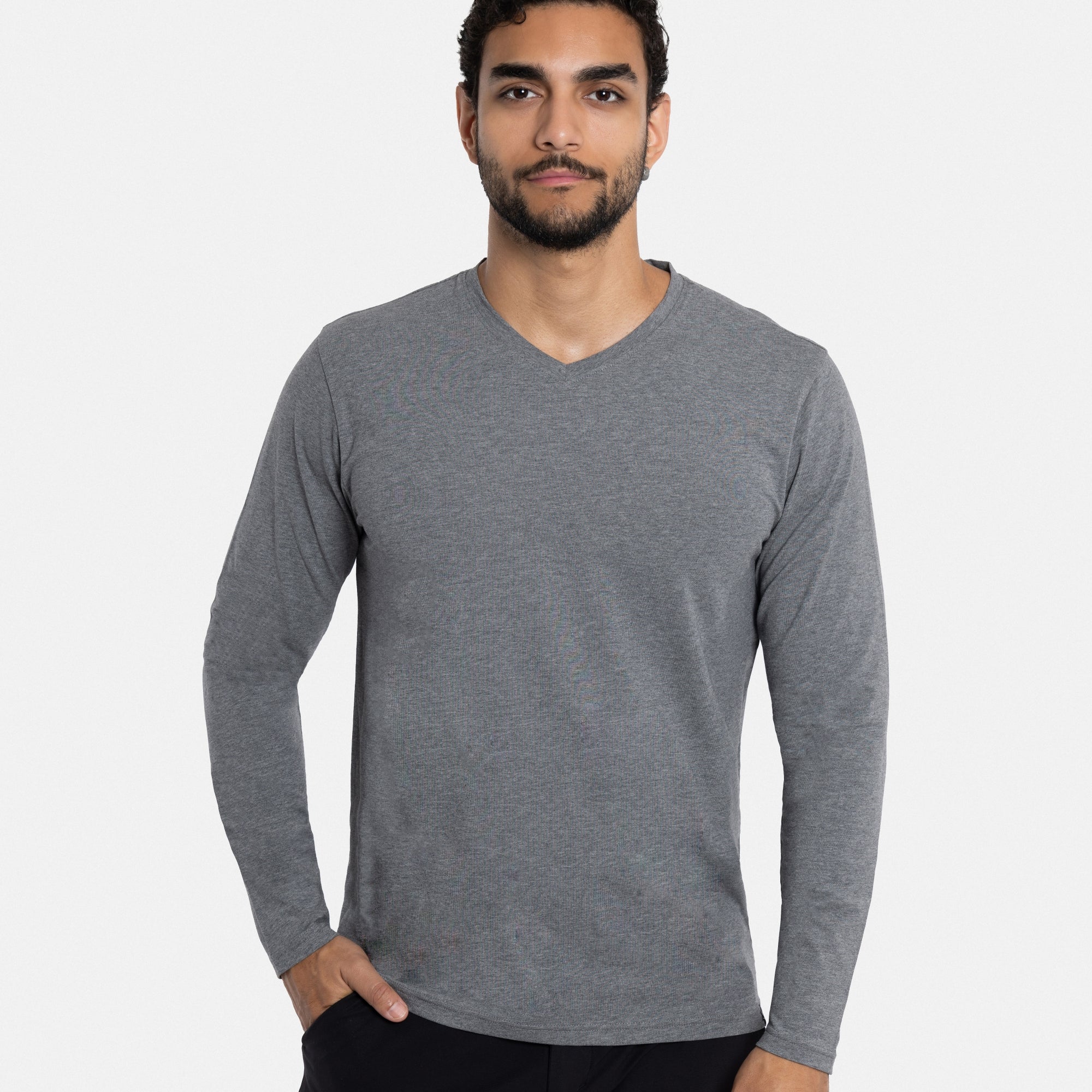 X RAY Men's Classic Long Sleeve V-Neck T-Shirt