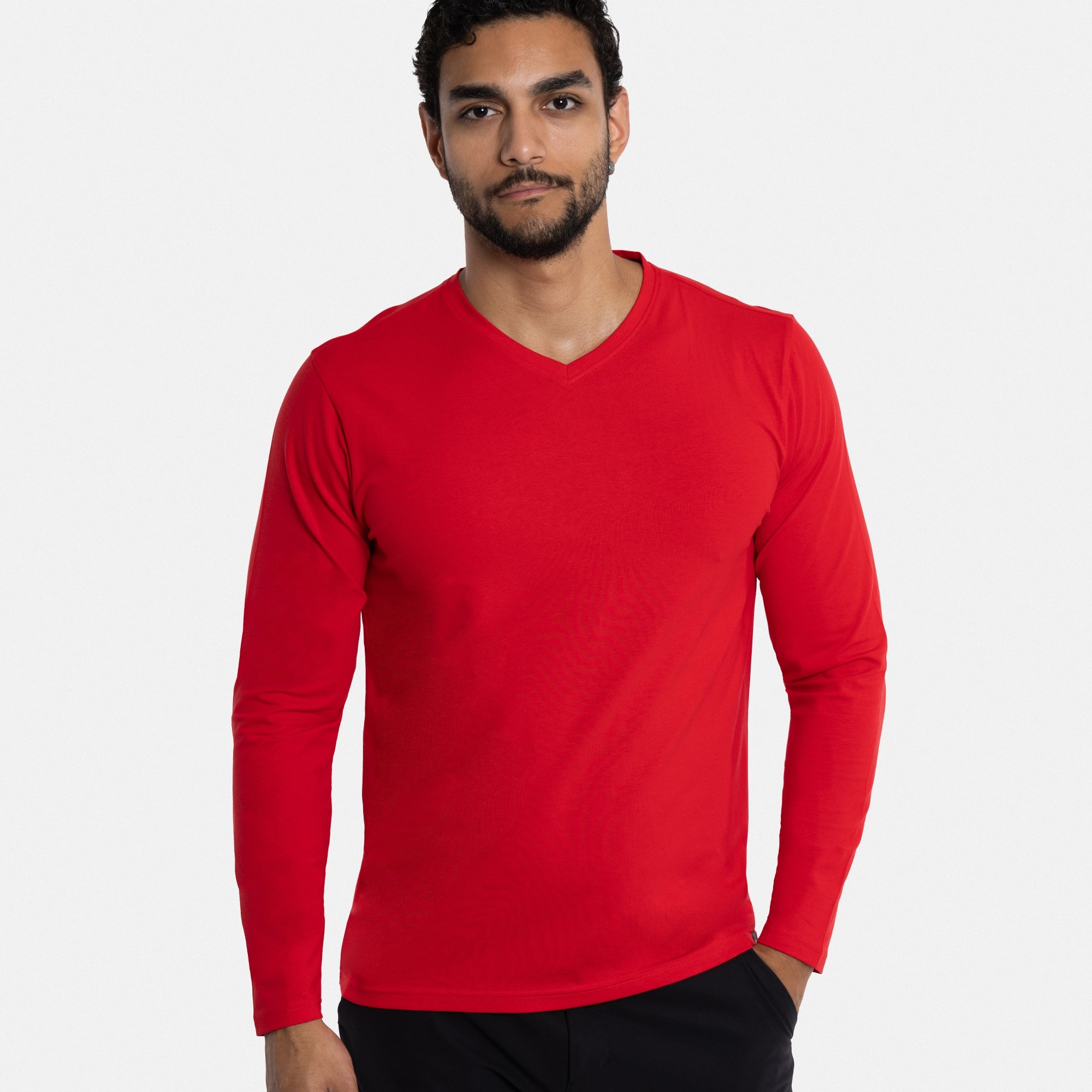 X RAY Men's Classic Long Sleeve V-Neck T-Shirt