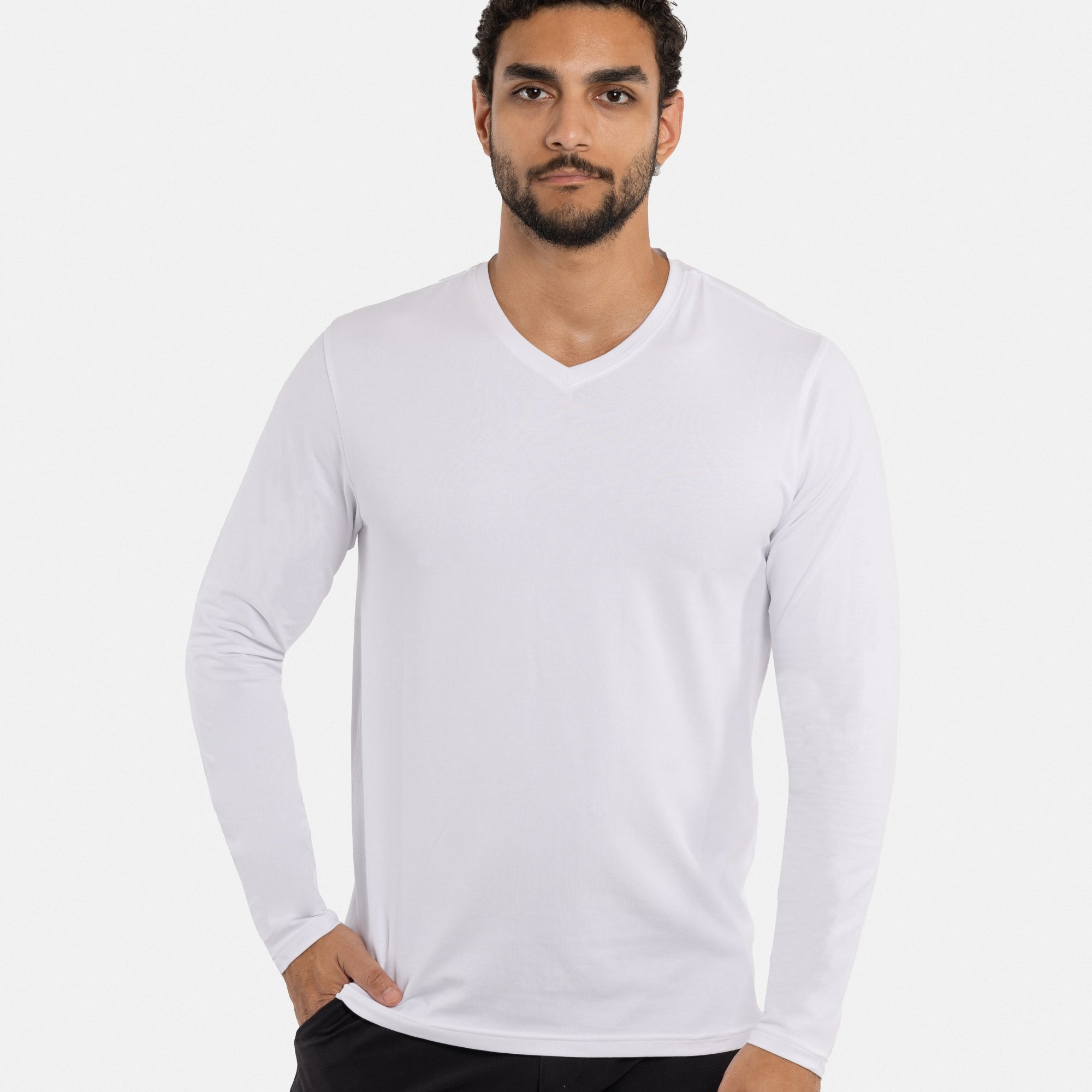 X RAY Men's Classic Long Sleeve V-Neck T-Shirt