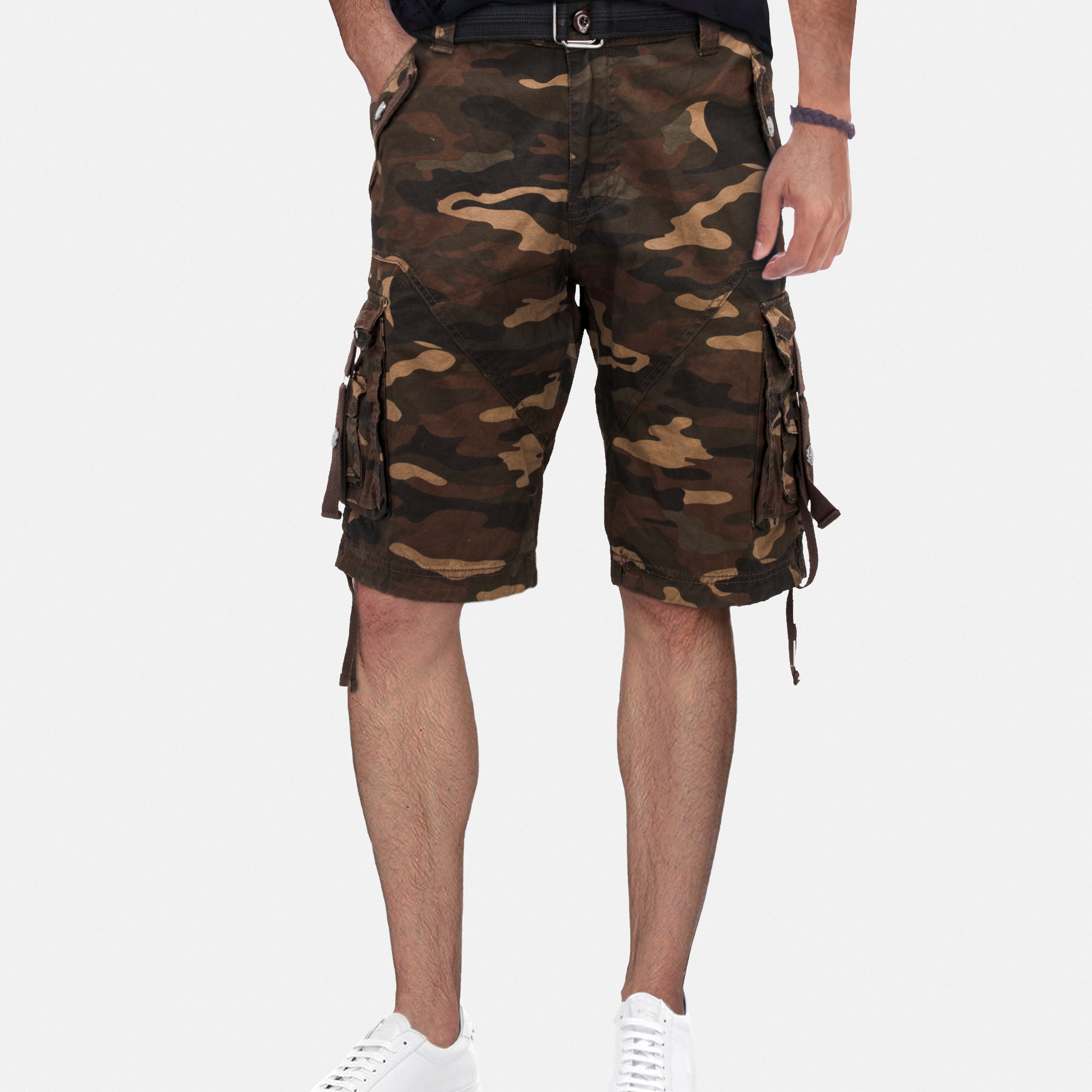 X RAY Mens Tactical Bermuda Cargo Shorts Camo and Solid Colors 12.5" Inseam Knee Length Classic Fit Multi Pocket Capri Pants