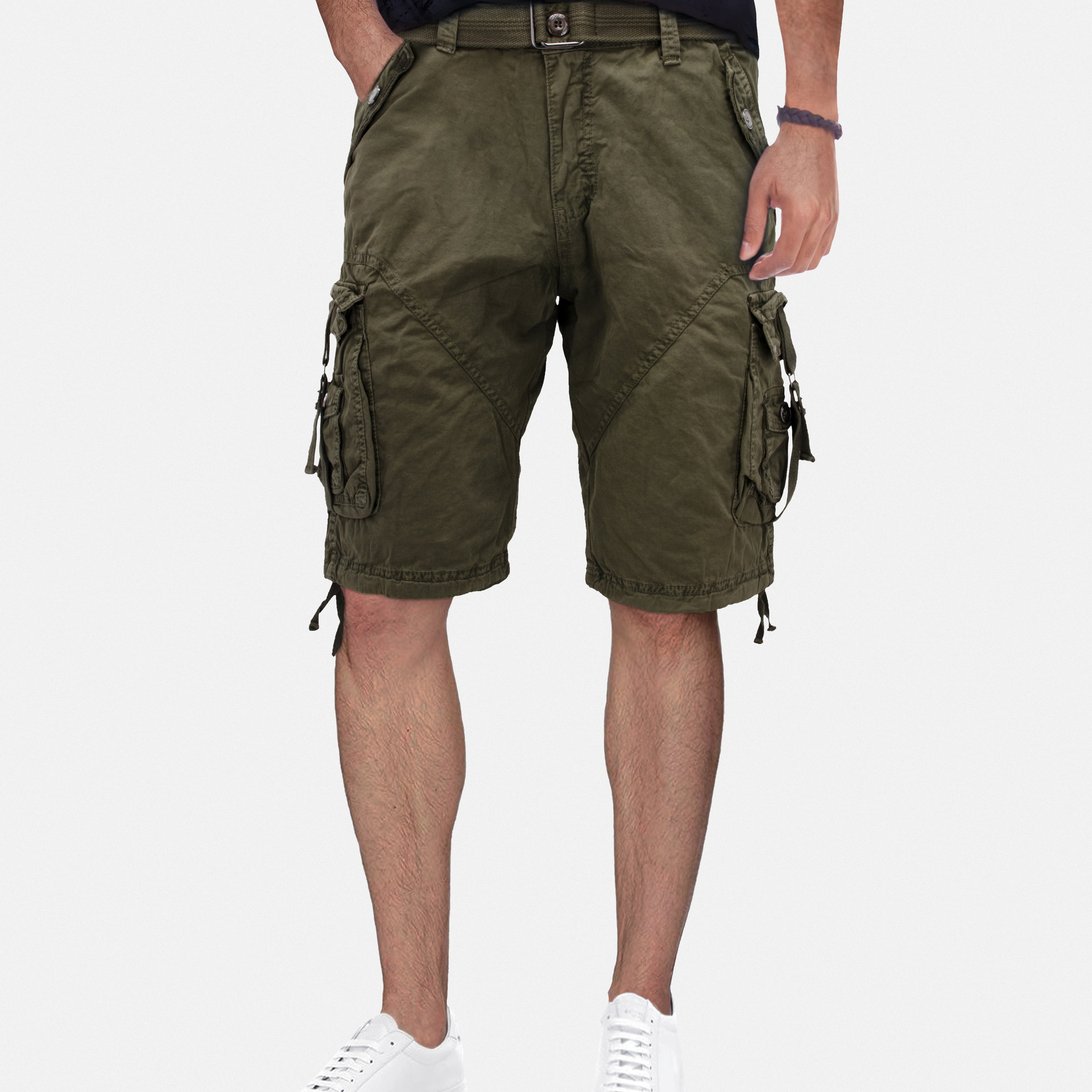 X RAY Mens Tactical Bermuda Cargo Shorts Camo and Solid Colors 12.5" Inseam Knee Length Classic Fit Multi Pocket Capri Pants