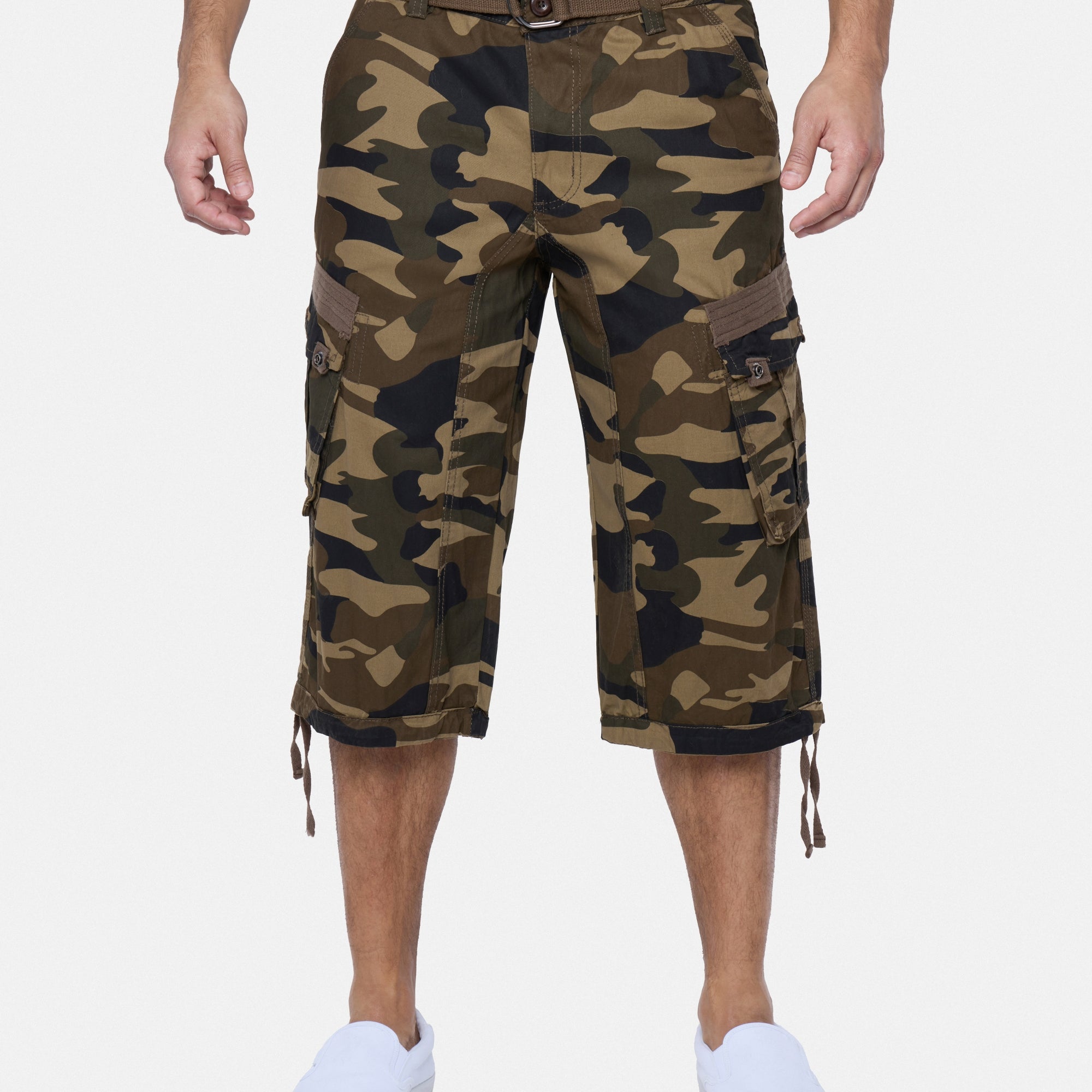 #XMS-1618 Belted 18" Long Cargo Shorts