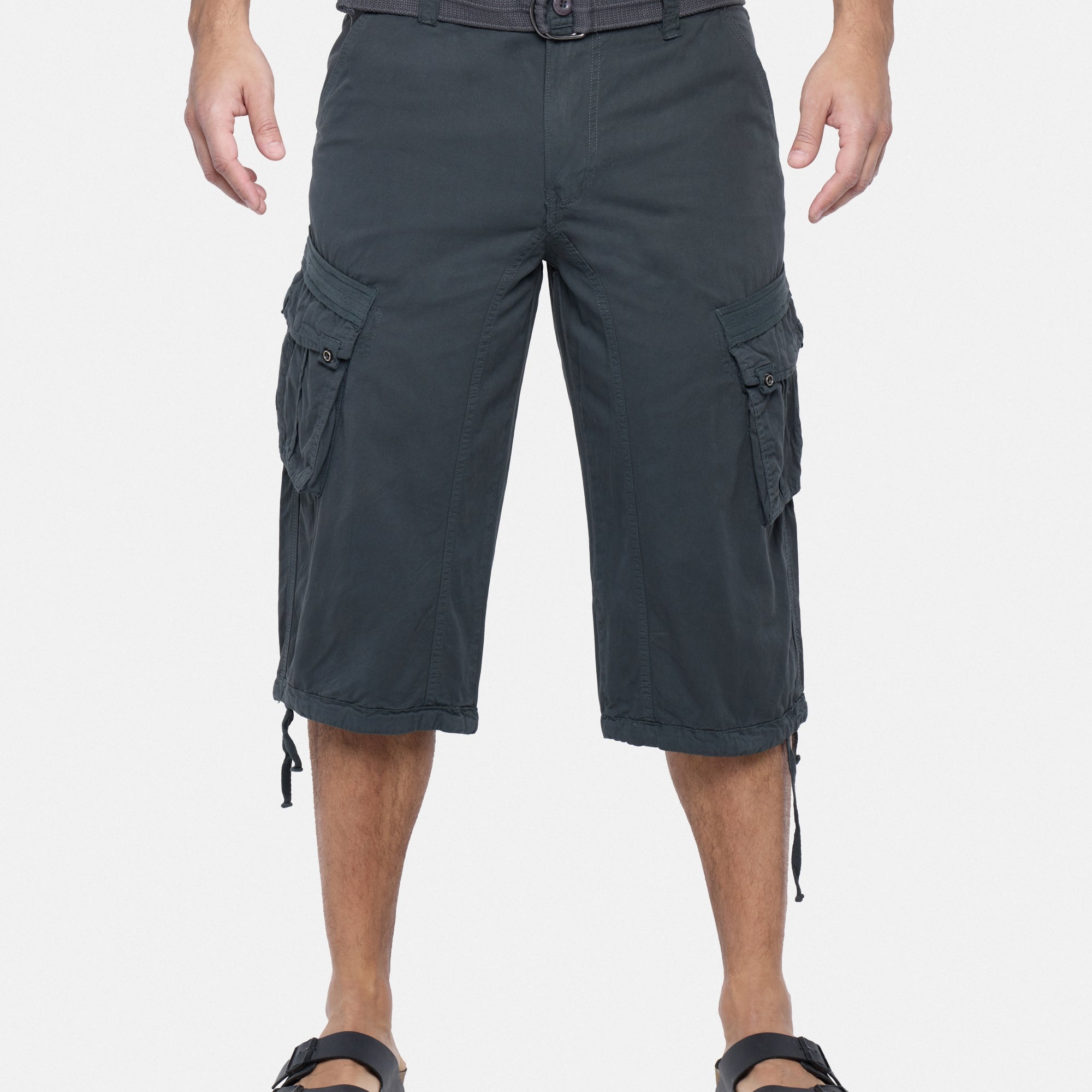 #XMS-1618 Belted 18" Long Cargo Shorts