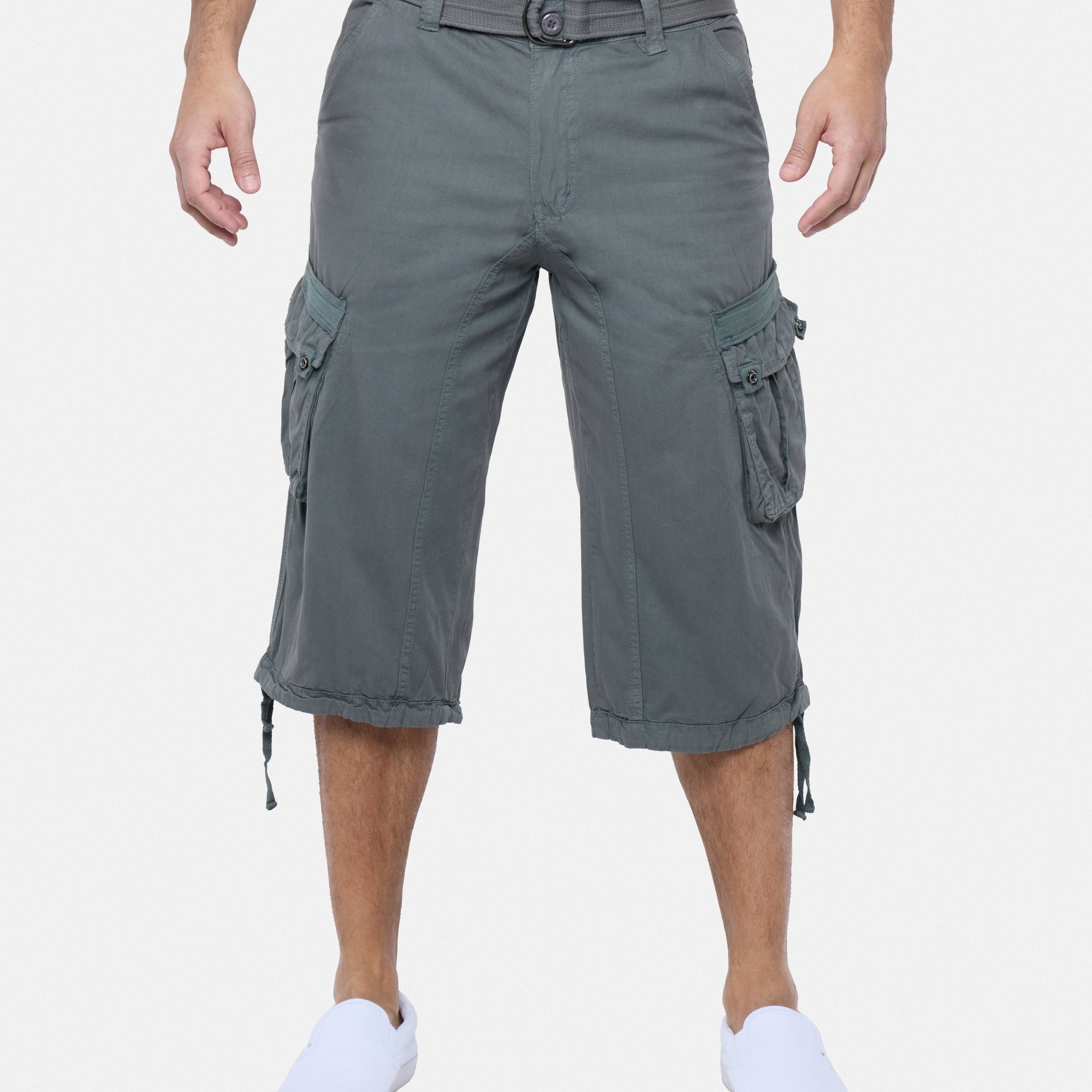 #XMS-1618 Belted 18" Long Cargo Shorts