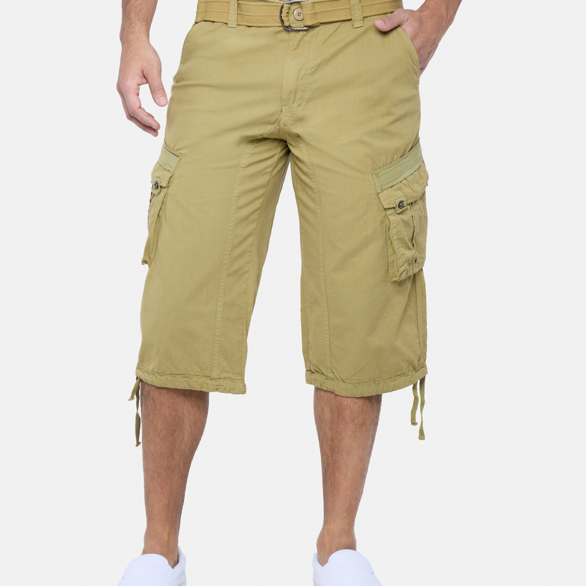 #XMS-1618 Belted 18" Long Cargo Shorts