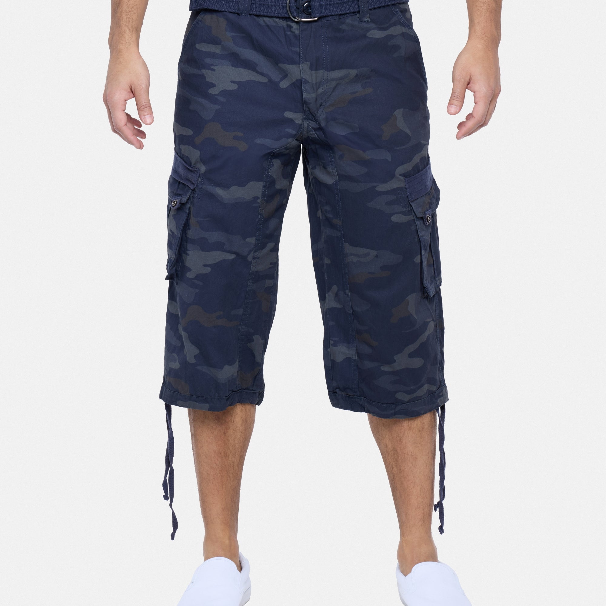 #XMS-1618 Belted 18" Long Cargo Shorts