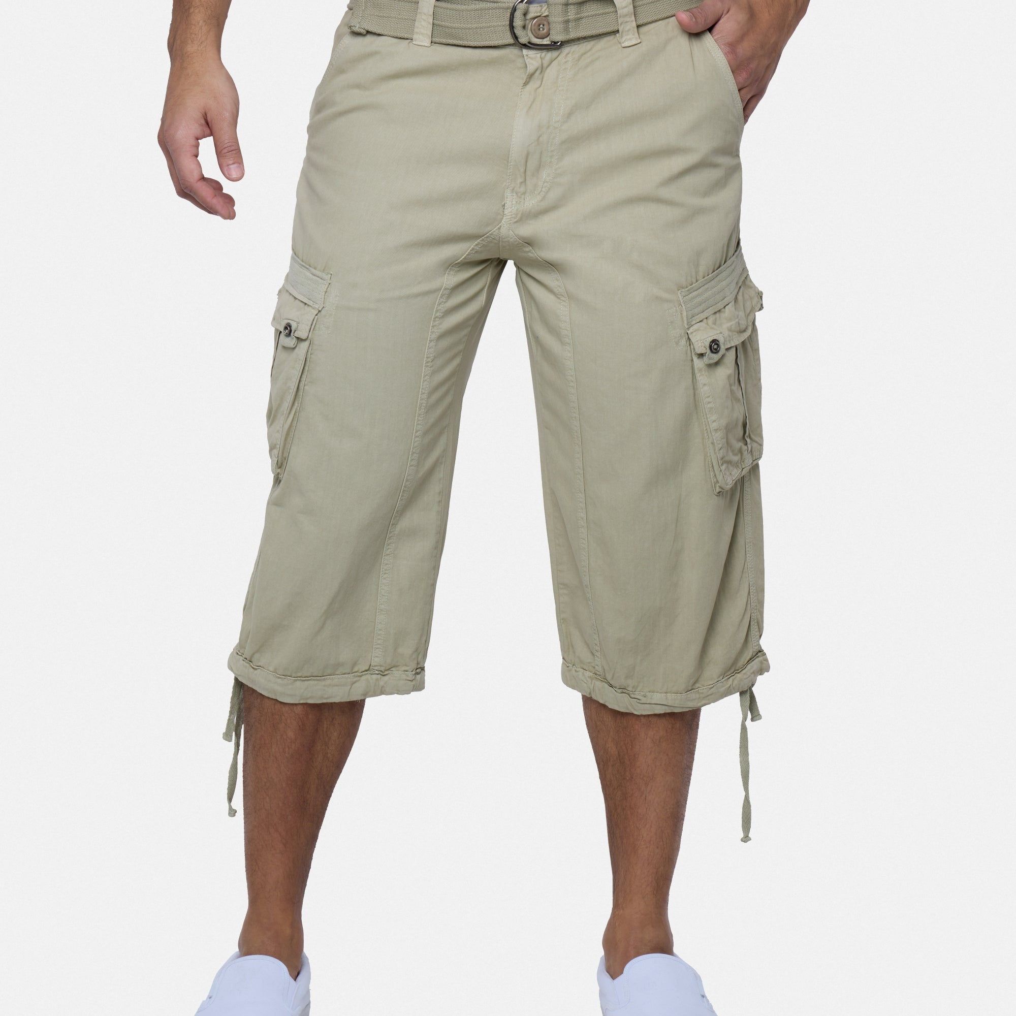 #XMS-1618 Belted 18" Long Cargo Shorts