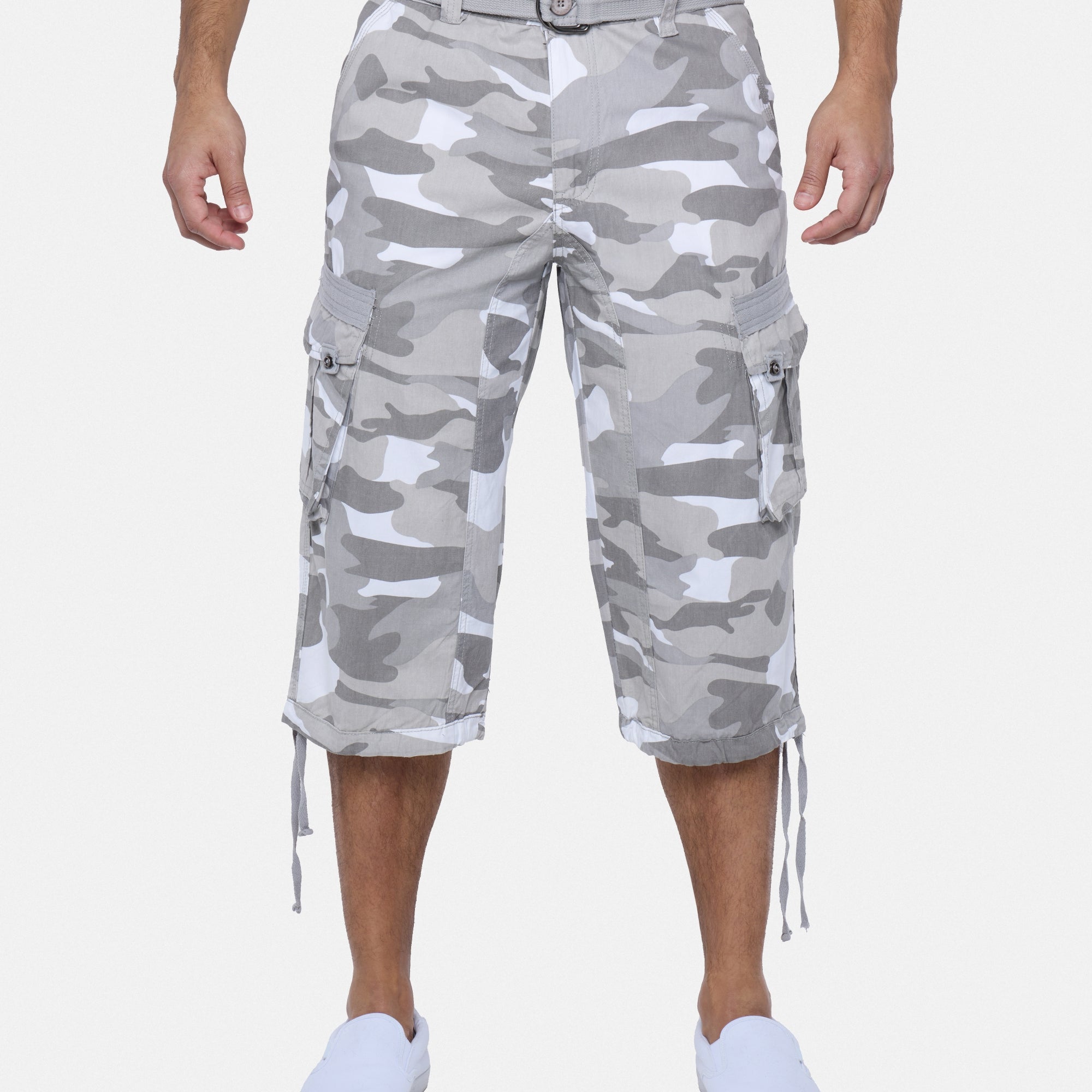 #XMS-1618 Belted 18" Long Cargo Shorts