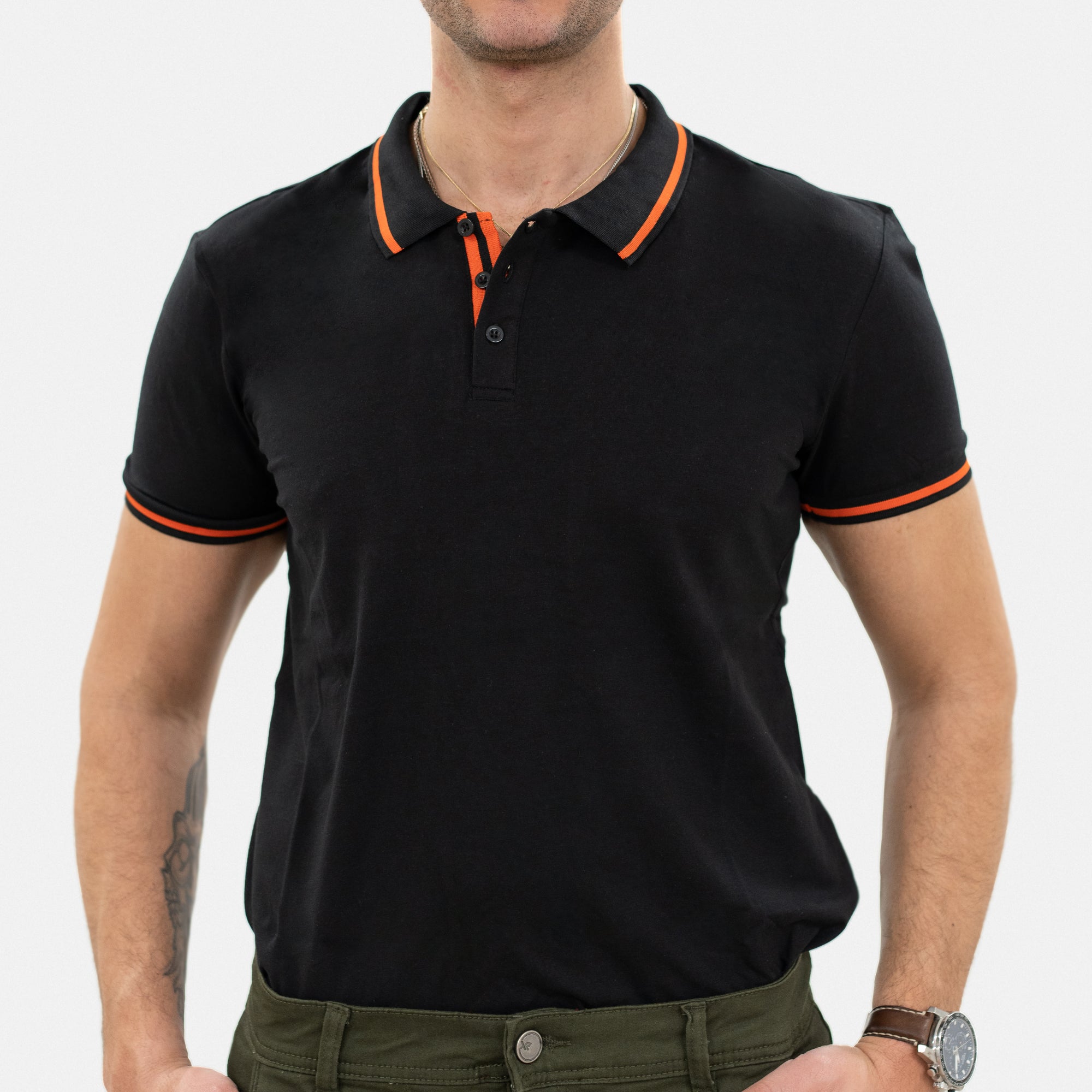 X RAY Men's Basic Short Sleeve Tipped Golf Polo Shirts