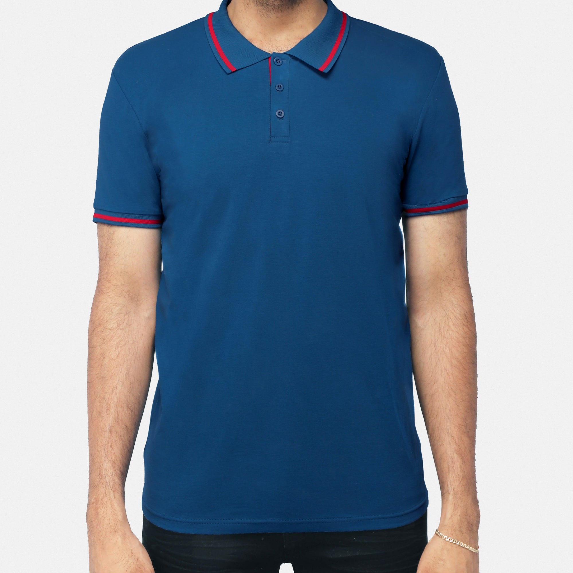 X RAY Men's Basic Short Sleeve Tipped Golf Polo Shirts