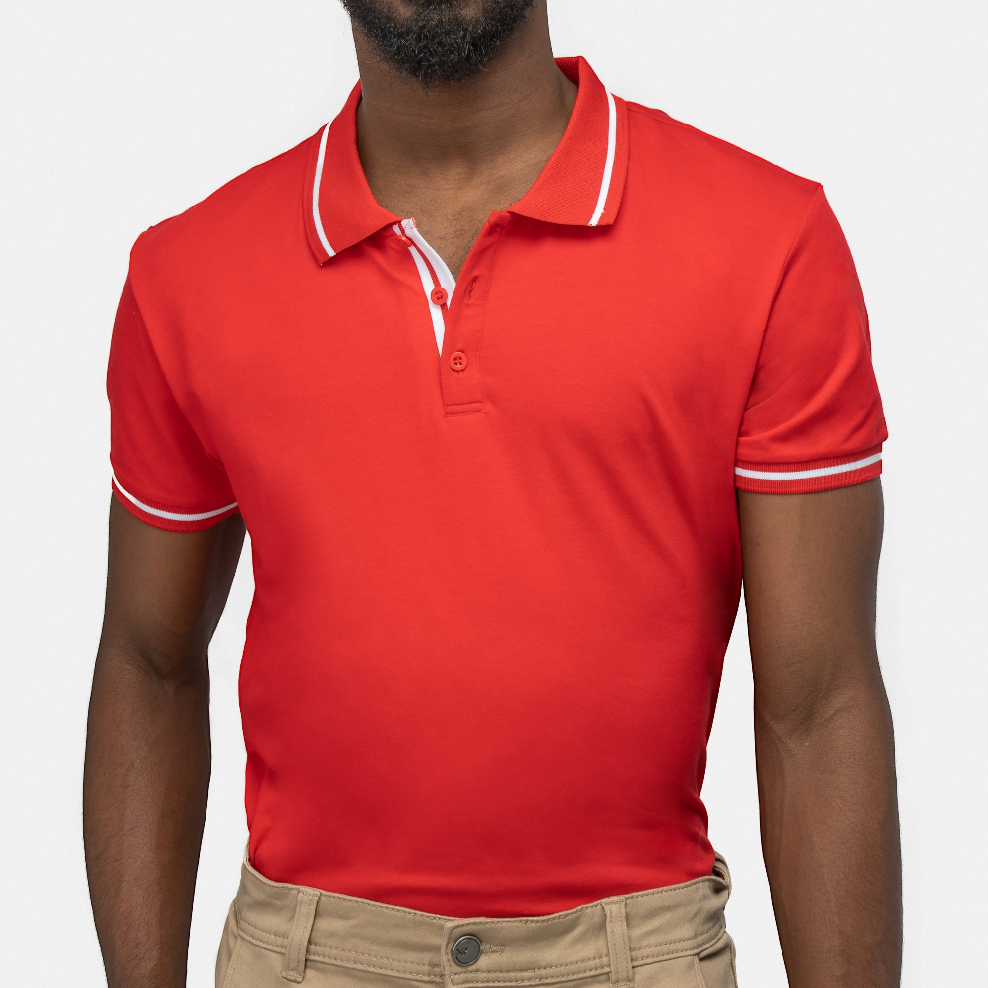 X RAY Men's Basic Short Sleeve Tipped Golf Polo Shirts