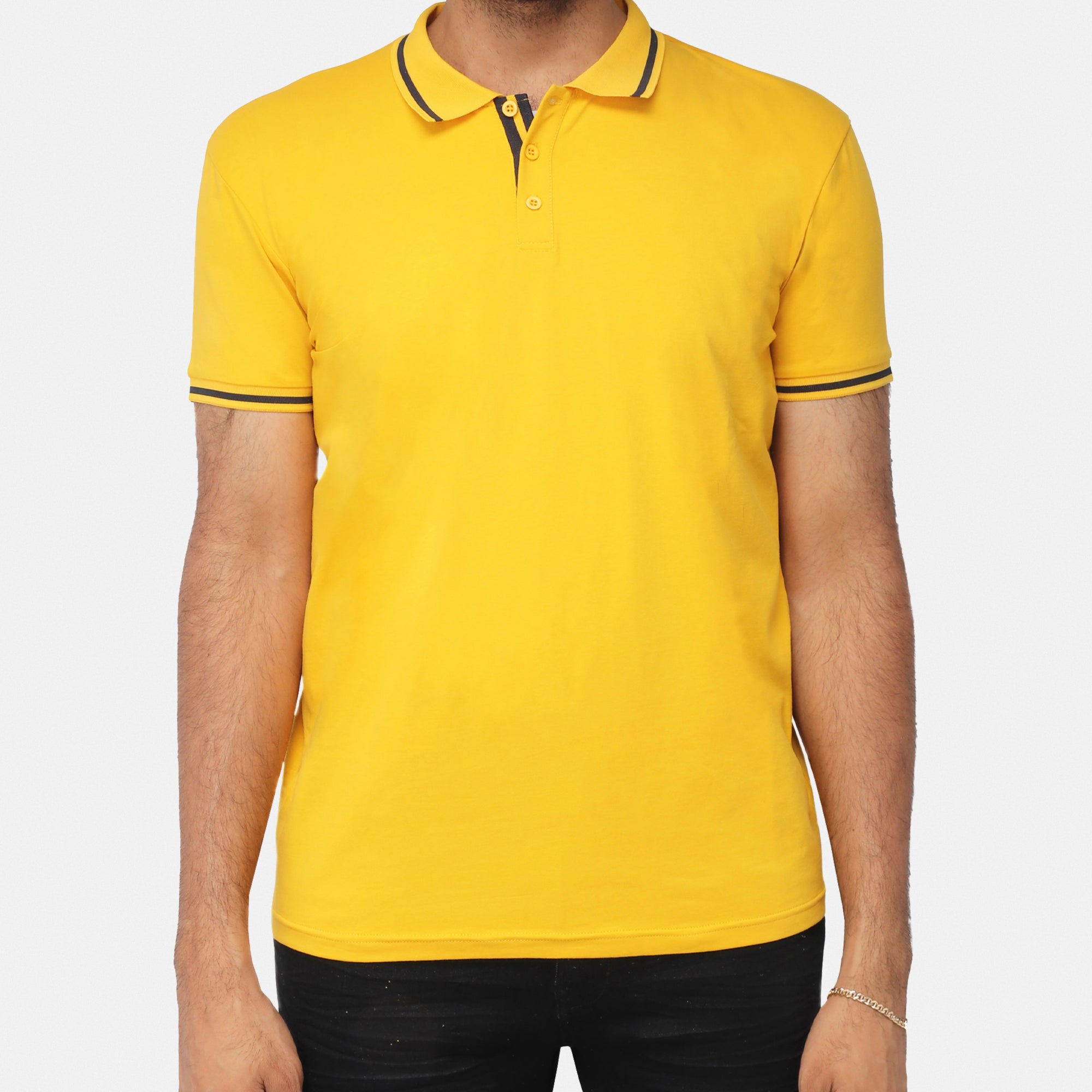 X RAY Men's Basic Short Sleeve Tipped Golf Polo Shirts