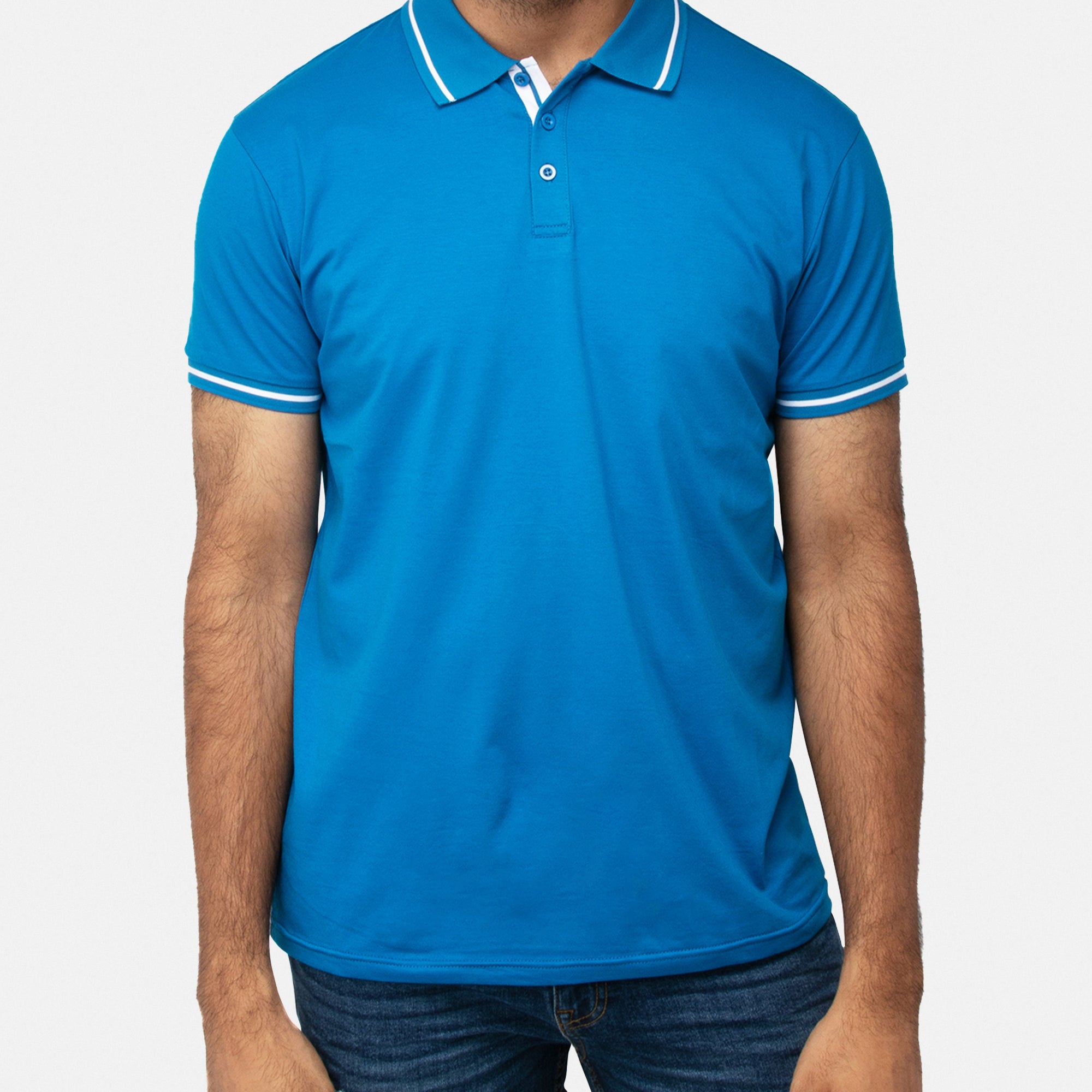 X RAY Men's Basic Short Sleeve Tipped Golf Polo Shirts