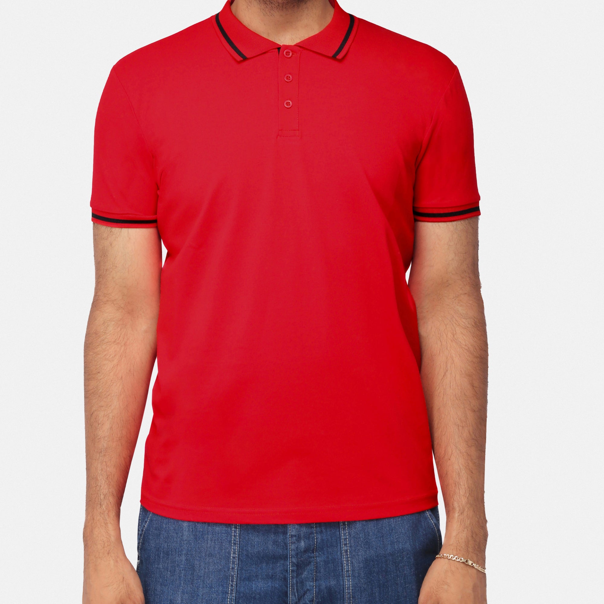 X RAY Men's Basic Short Sleeve Tipped Golf Polo Shirts