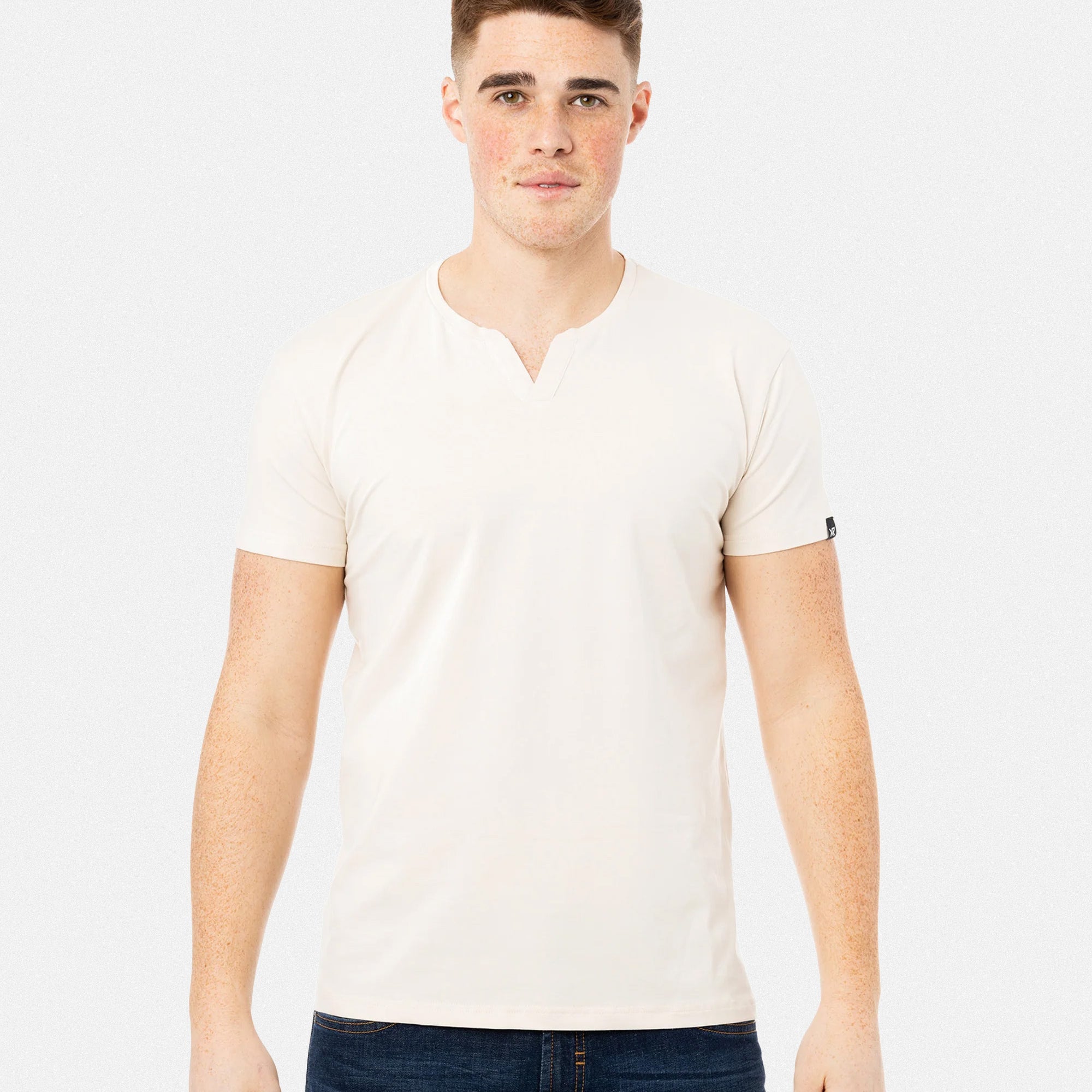 X RAY Men's Basic V-Notch Neck Short Sleeve Split Neck T-Shirtt