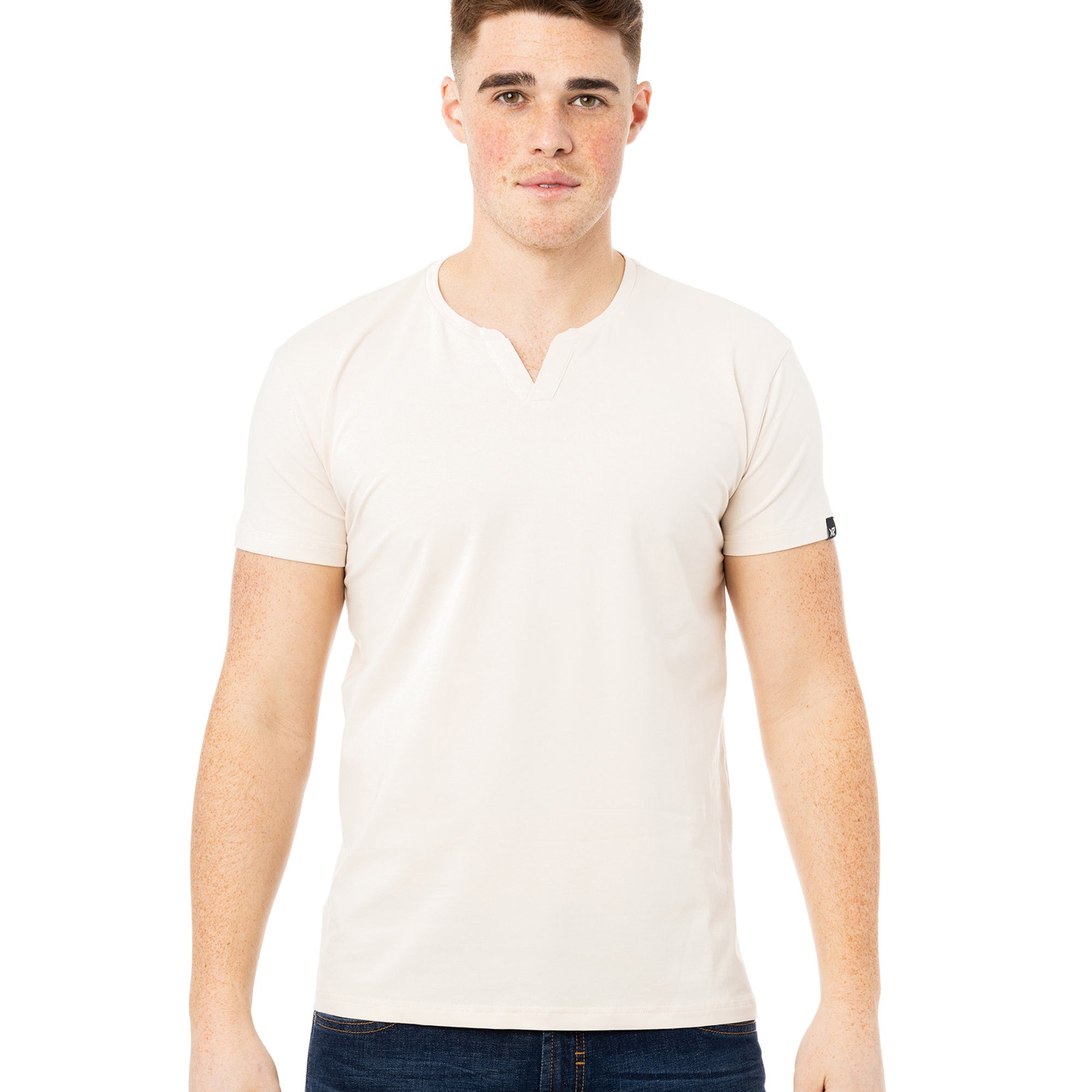 X RAY Men's Basic V-Notch Neck Short Sleeve Split Neck T-Shirtt