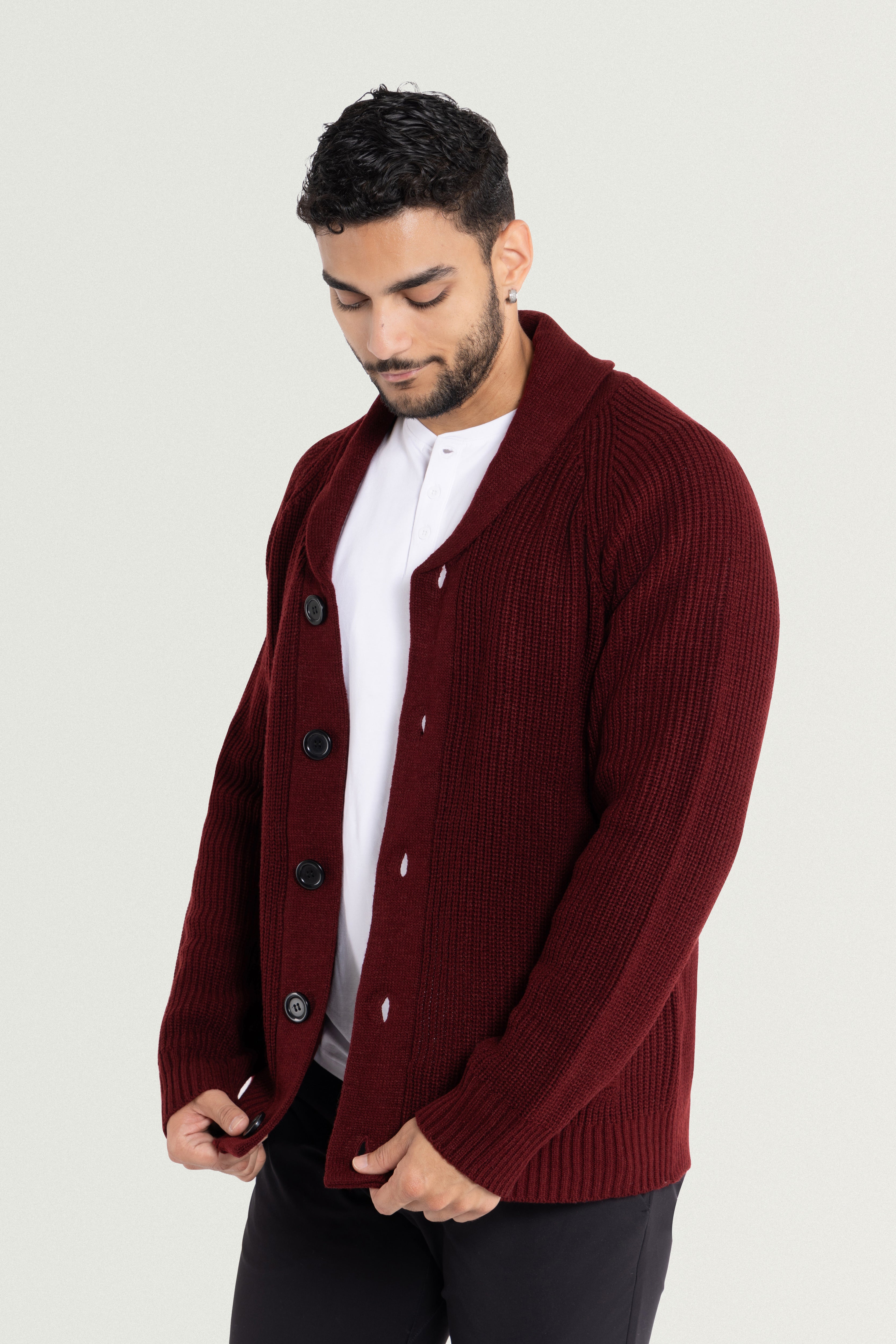 mens grandpa sweater  mens sweater korean  men's long cardigan  mens military wool sweater