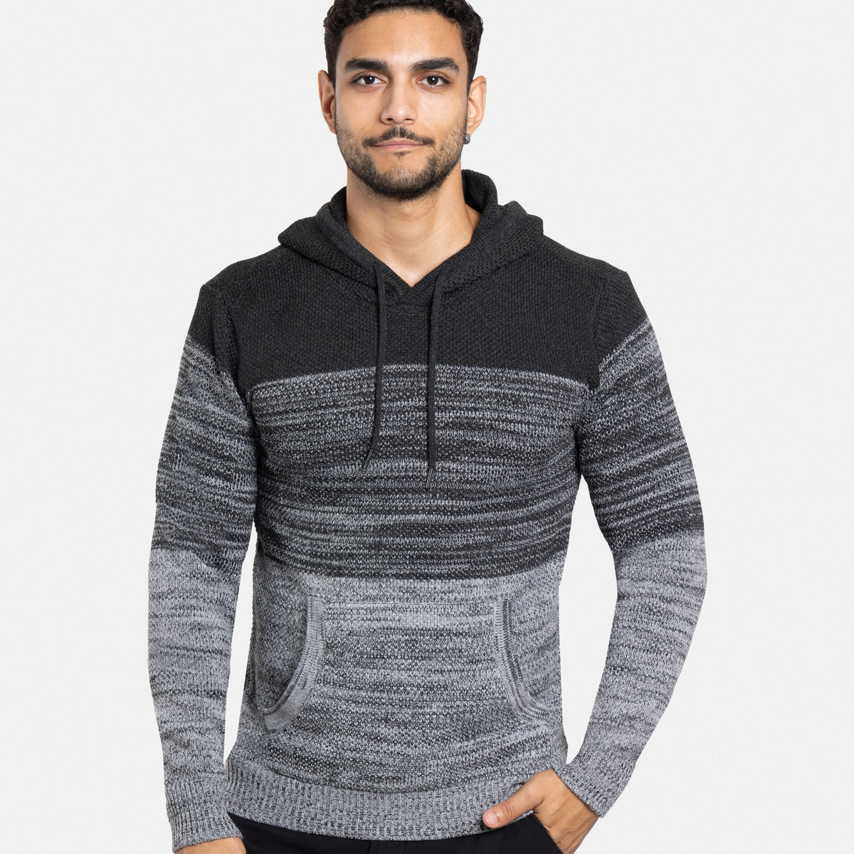 XRay Jeans Colorblock Knitted Pullover Hooded Sweater – X-RAY JEANS