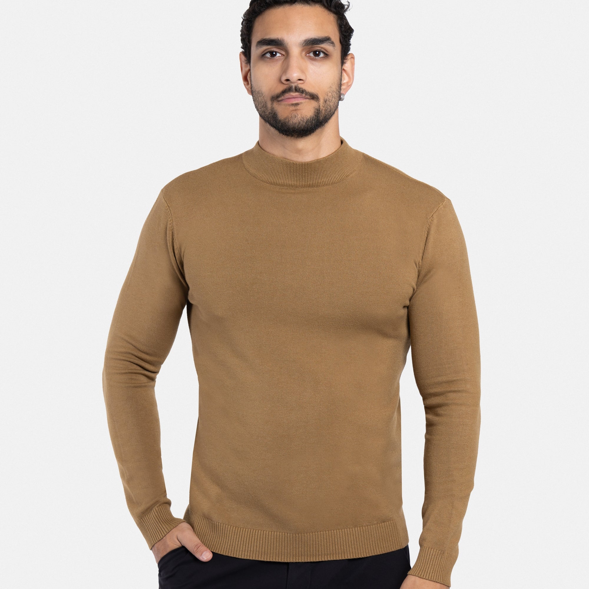 X RAY Men's Basic Casual Mockneck Sweater