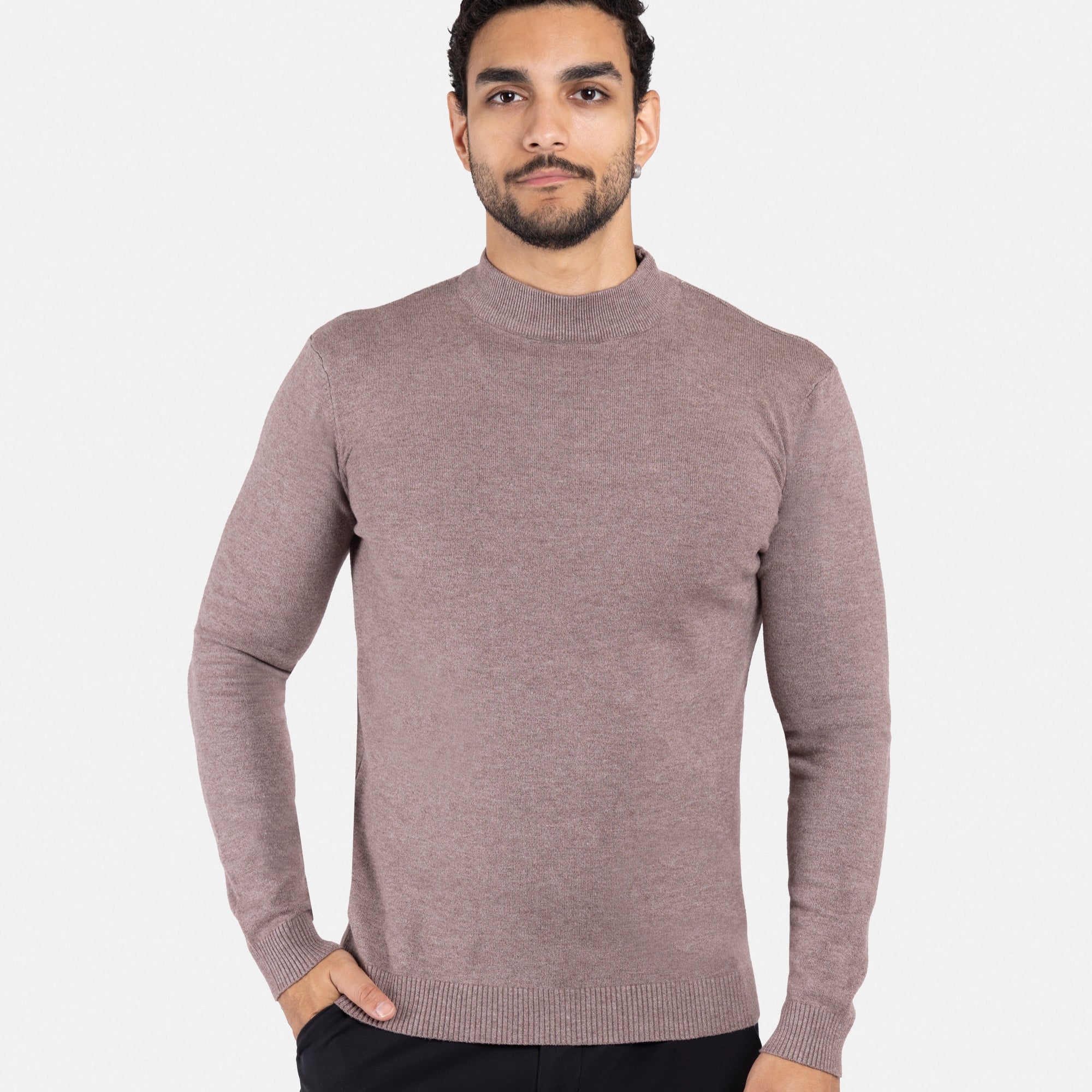 X RAY Men's Basic Casual Mockneck Sweater