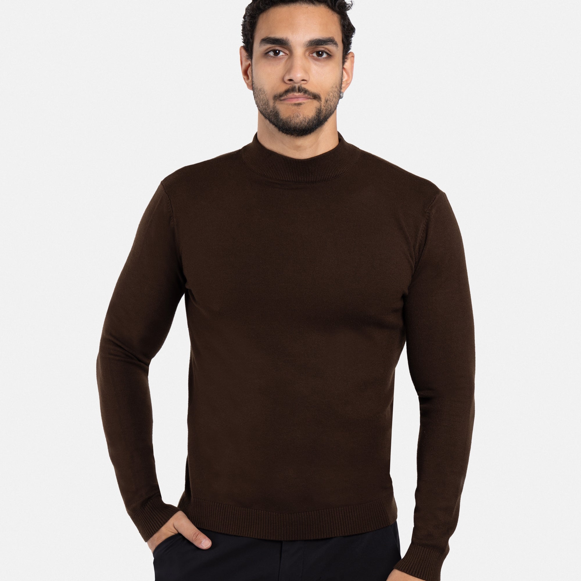 X RAY Men's Basic Casual Mockneck Sweater