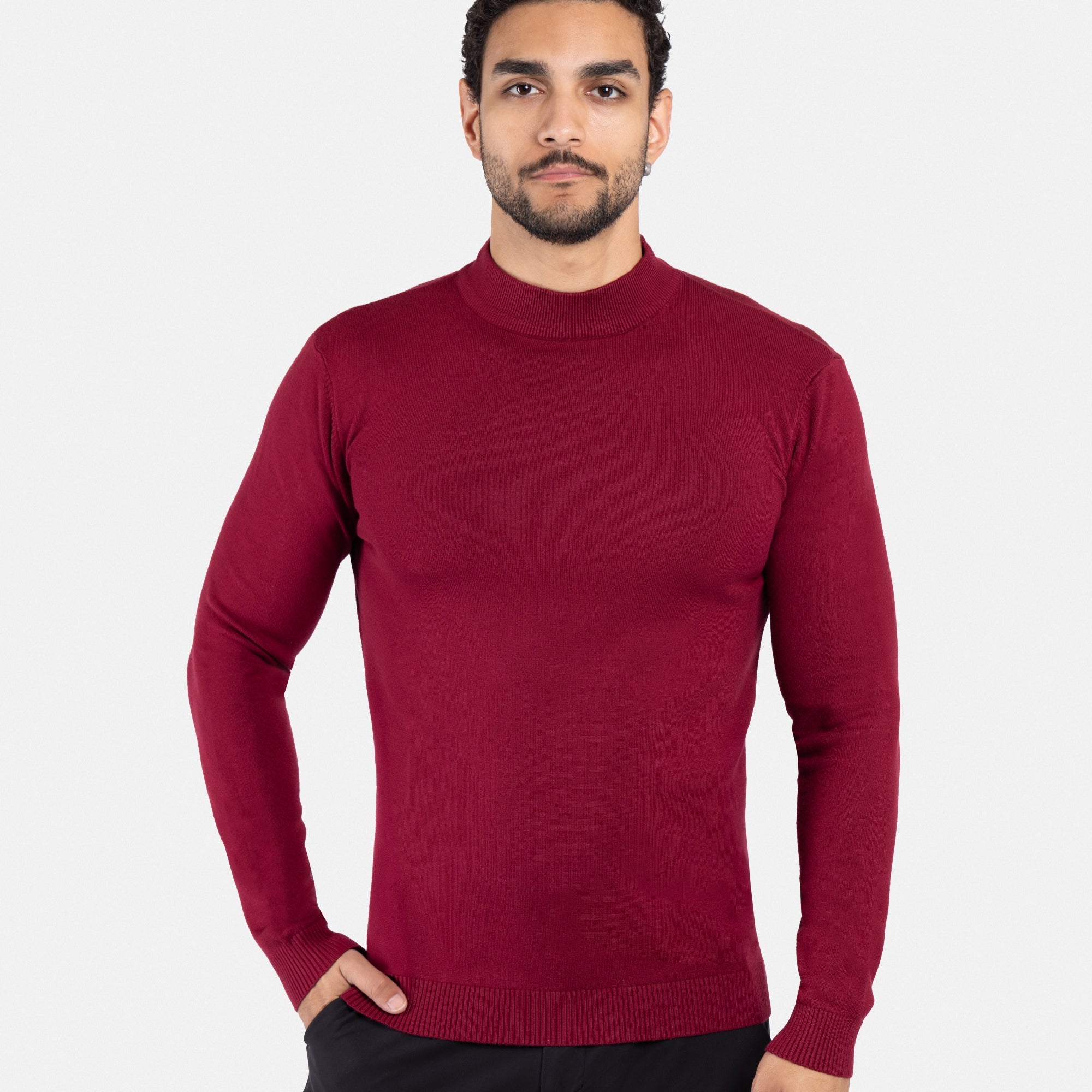 X RAY Men's Basic Casual Mockneck Sweater