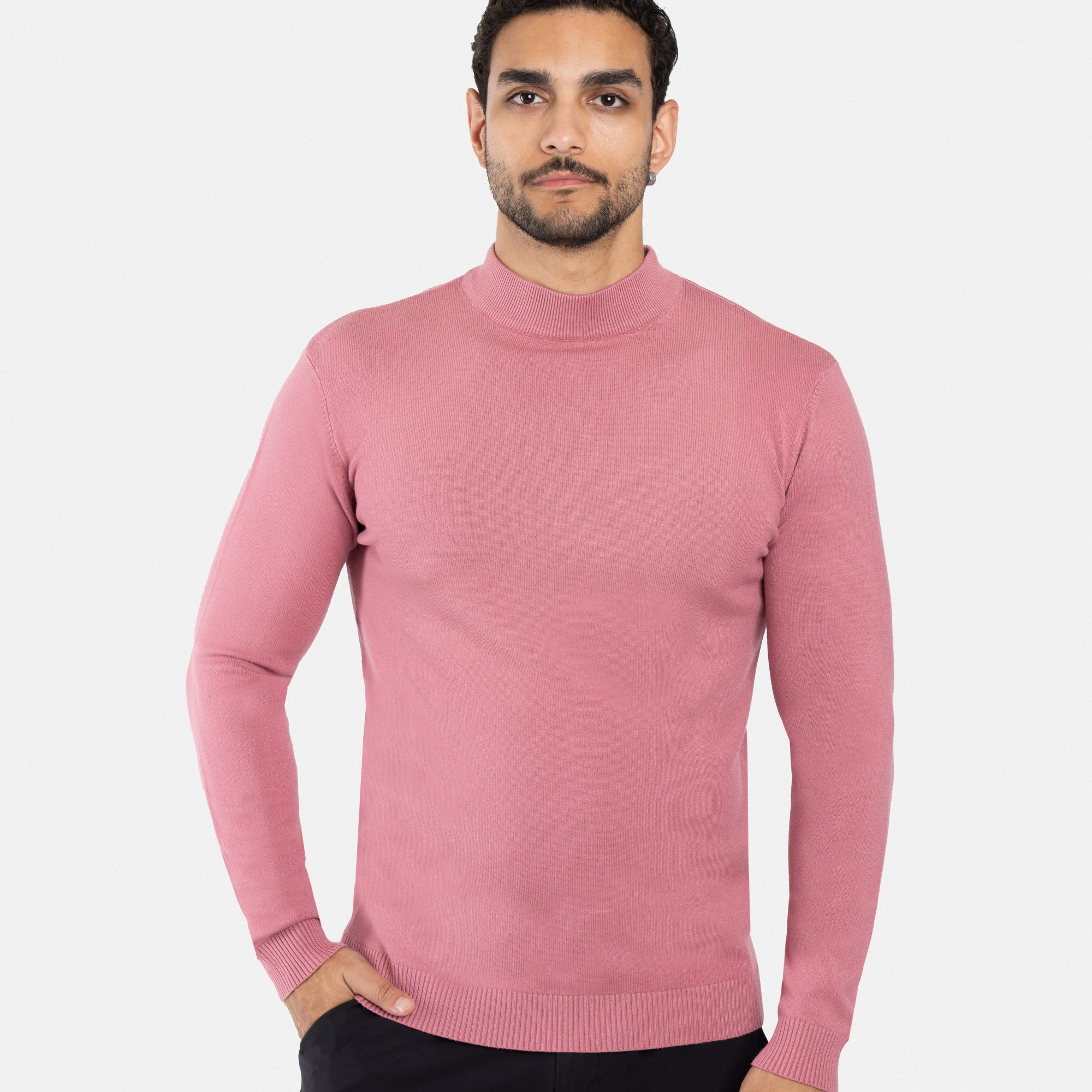 X RAY Men's Basic Casual Mockneck Sweater