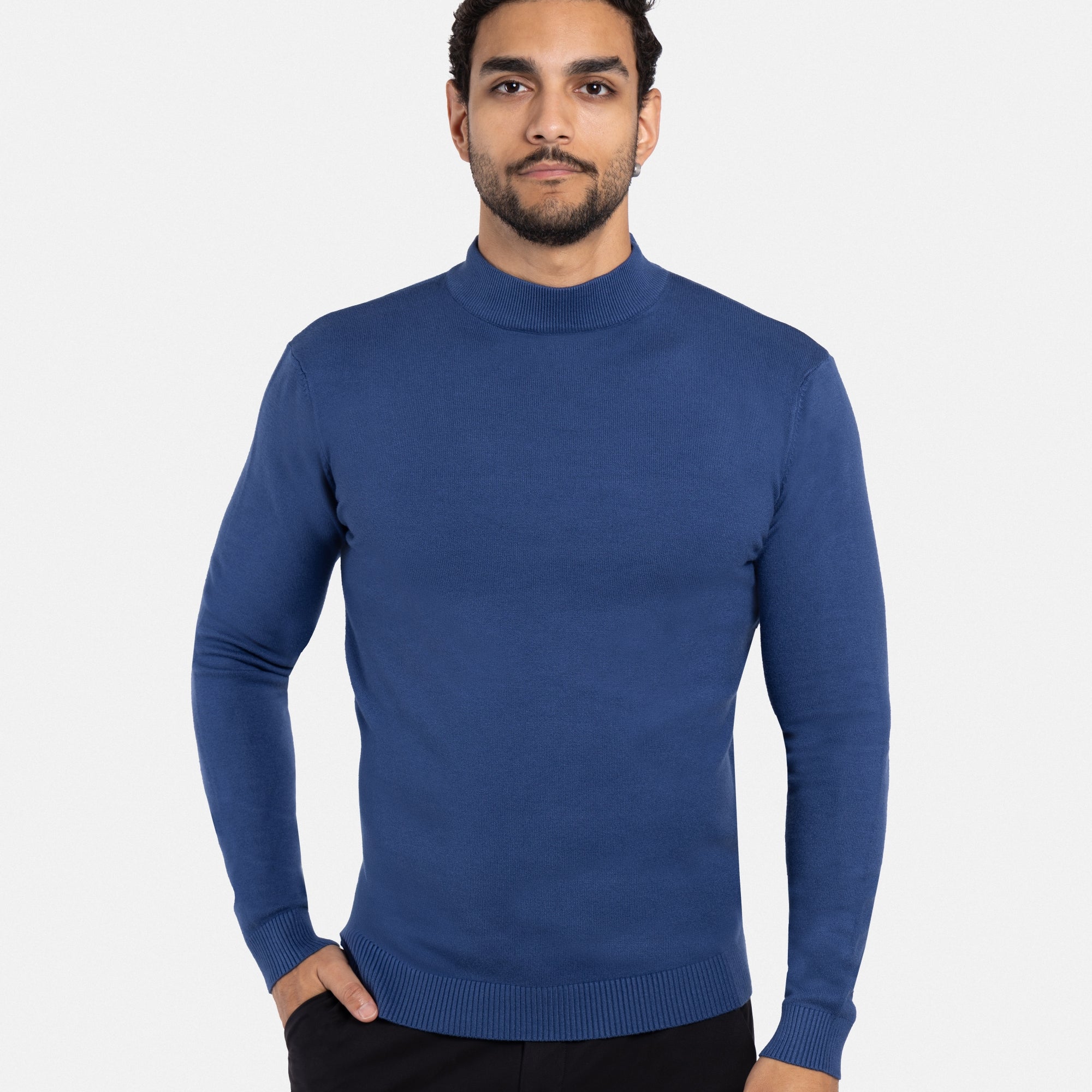 X RAY Men's Basic Casual Mockneck Sweater