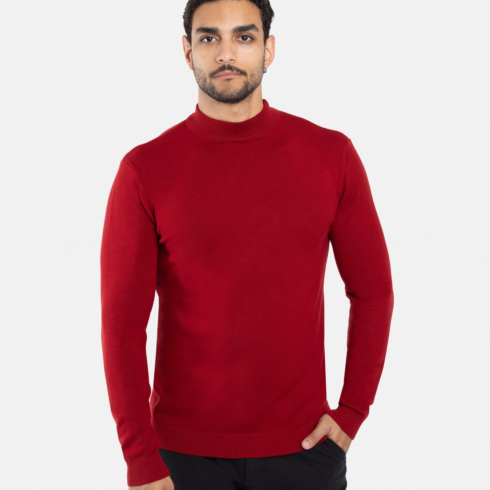 X RAY Men's Basic Casual Mockneck Sweater