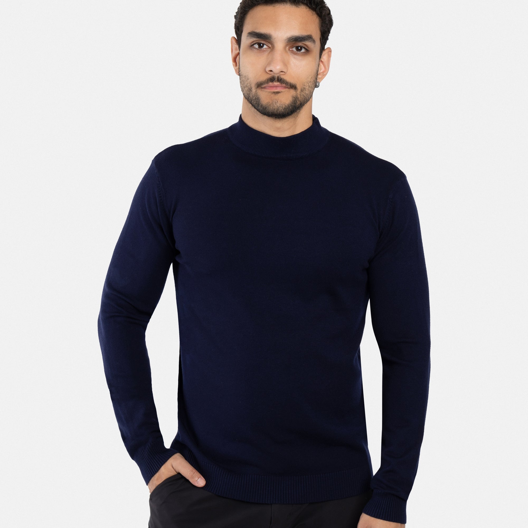X RAY Men's Basic Casual Mockneck Sweater
