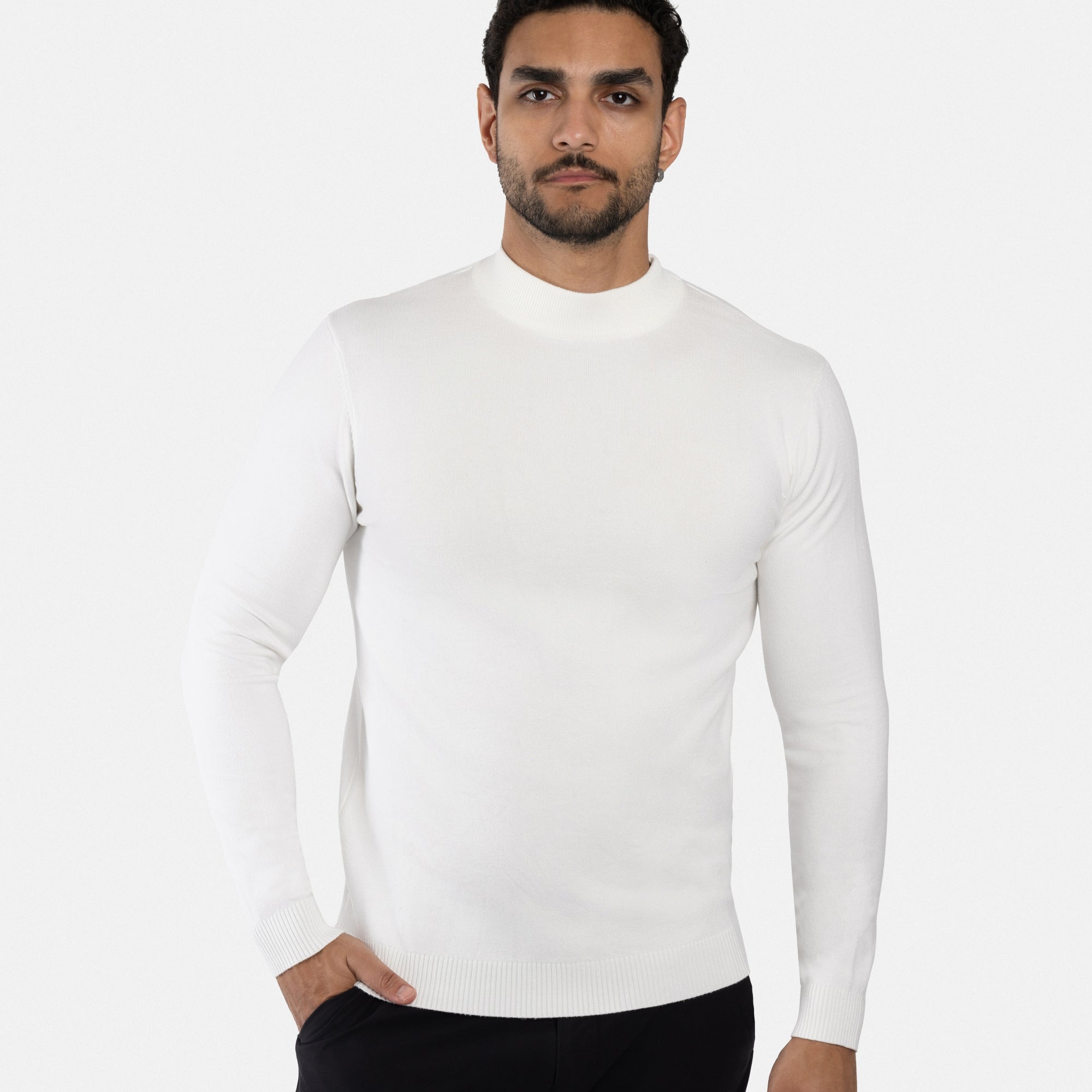 X RAY Men's Basic Casual Mockneck Sweater