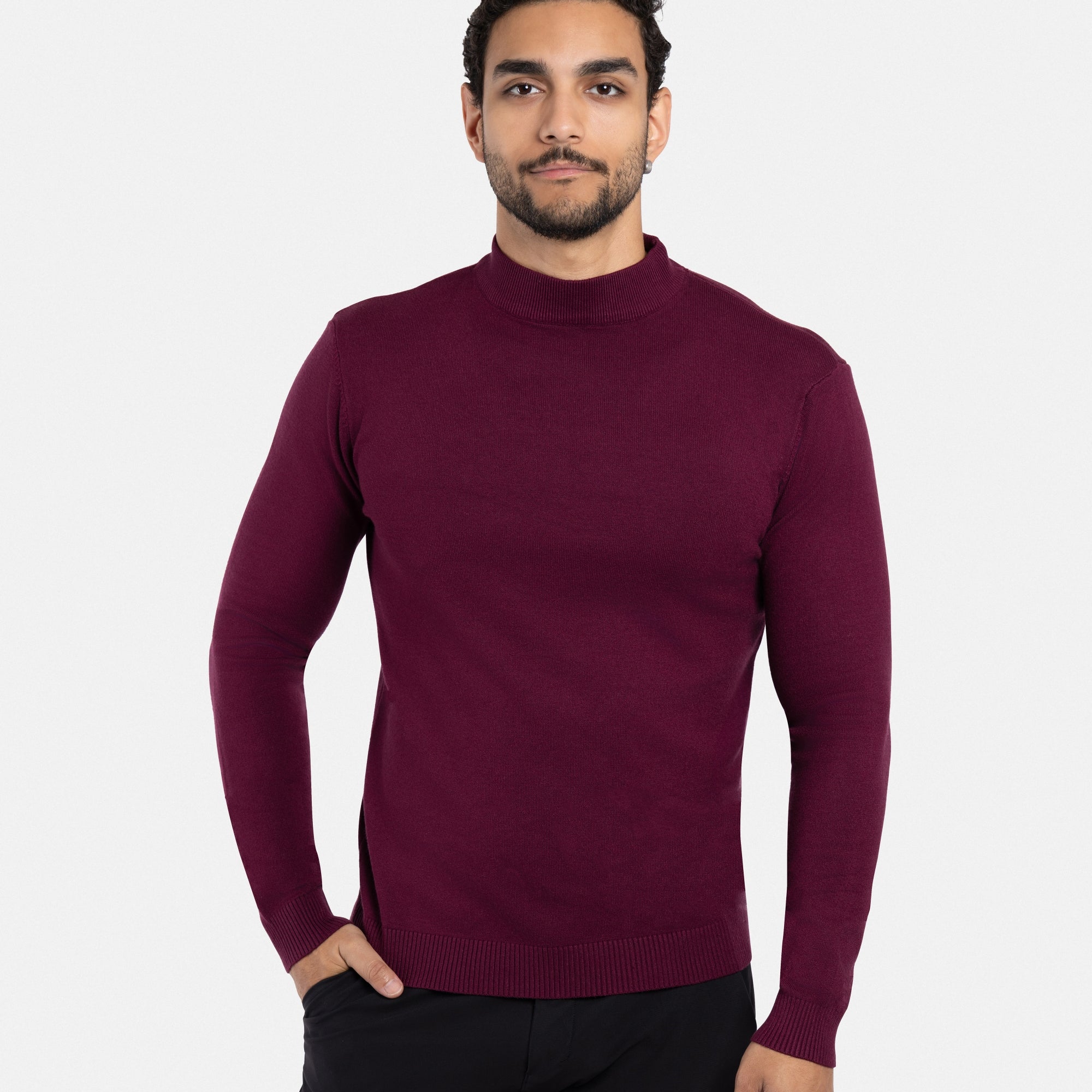 X RAY Men's Basic Casual Mockneck Sweater