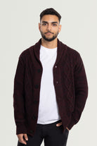 men's cable knit cardigan  men's button down sweater  men's shawl collar cardigan sweater